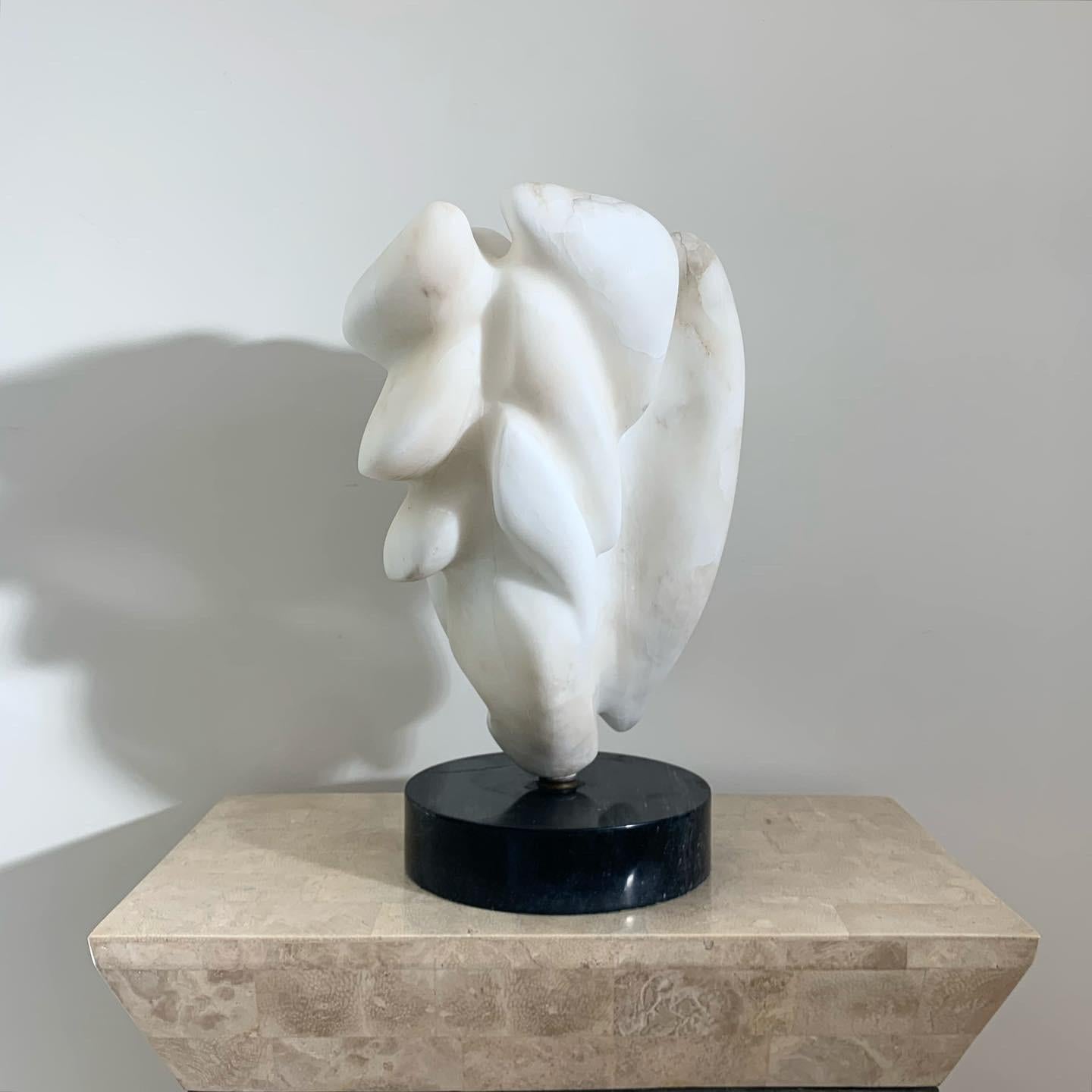 Henry Moore Style Hand-Carved Marble Sculpture, Mounted, 1960s 2