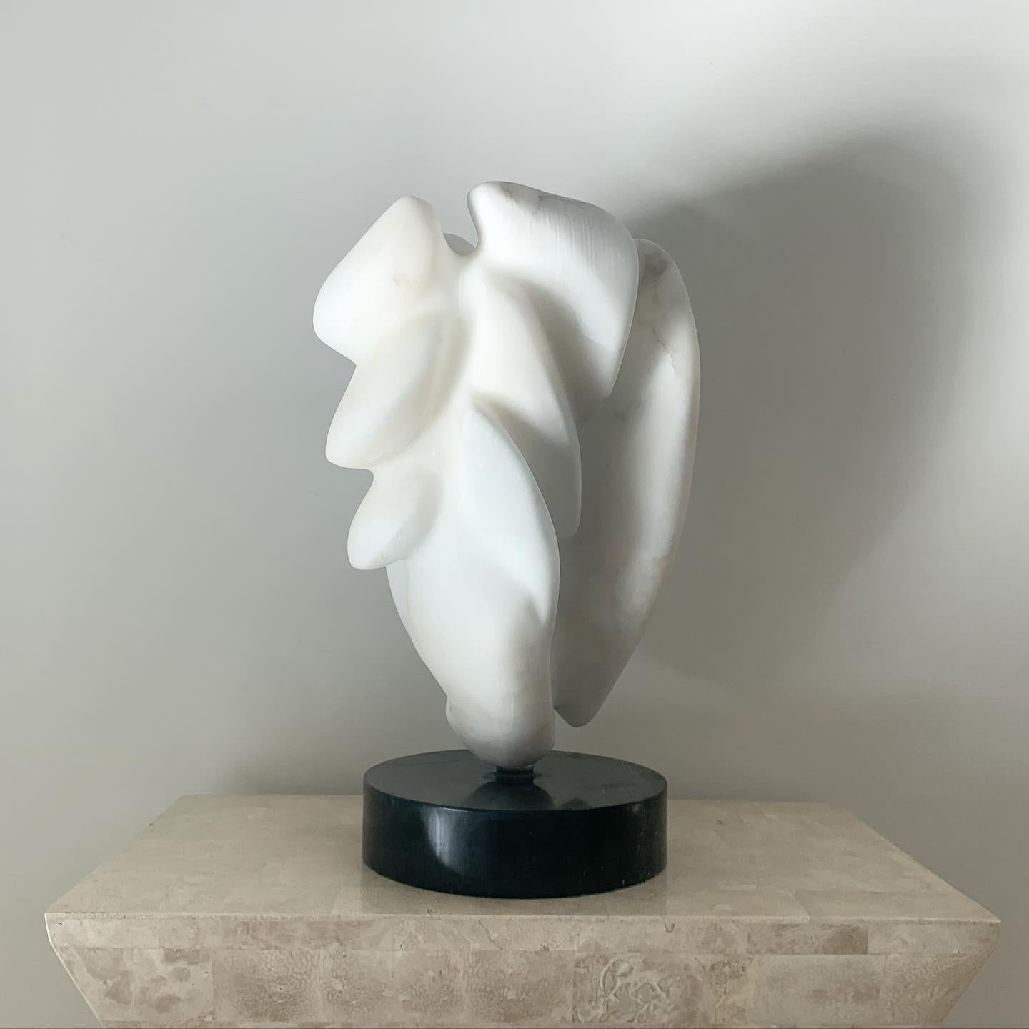 Henry Moore Style Hand-Carved Marble Sculpture, Mounted, 1960s 3