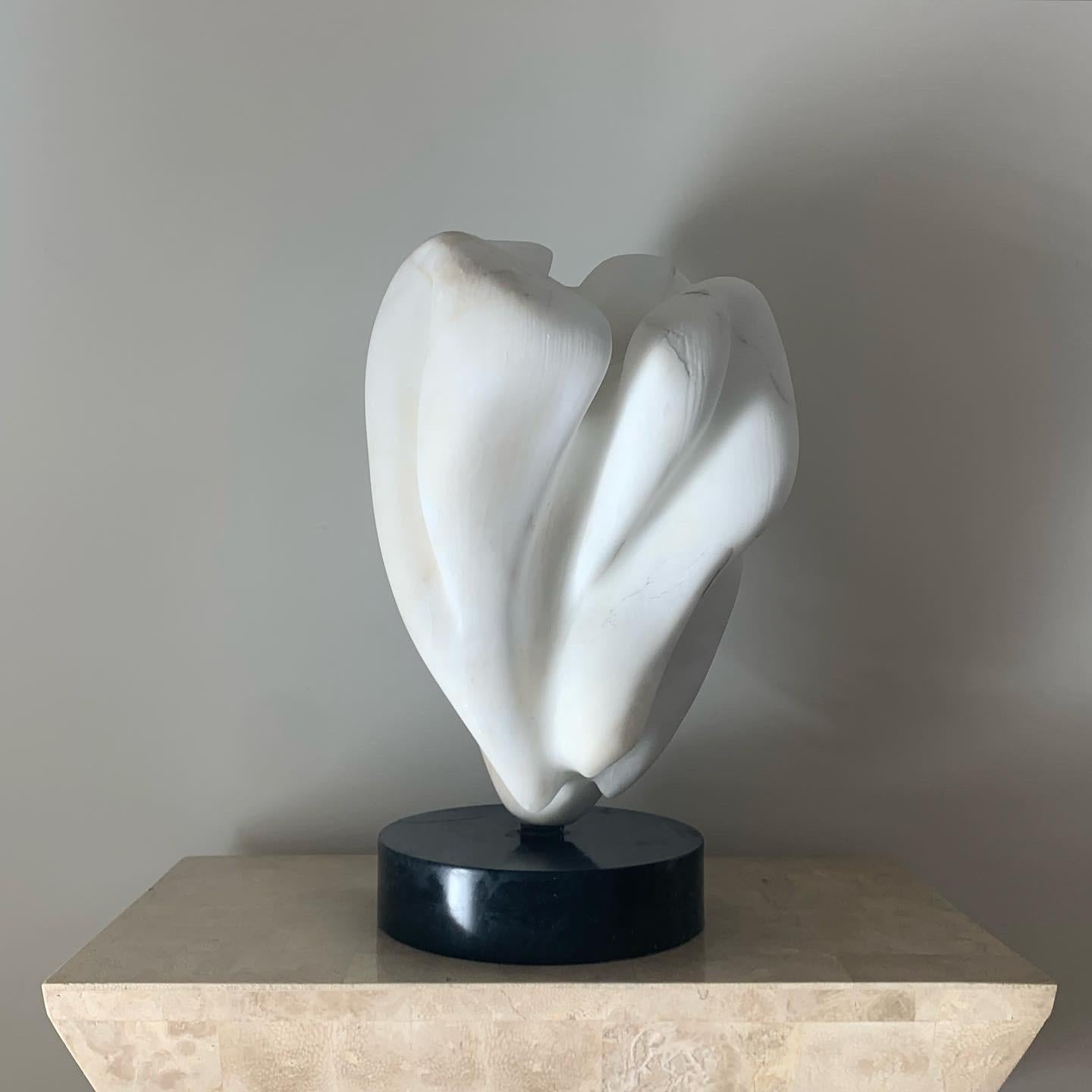 Henry Moore Style Hand-Carved Marble Sculpture, Mounted, 1960s 4