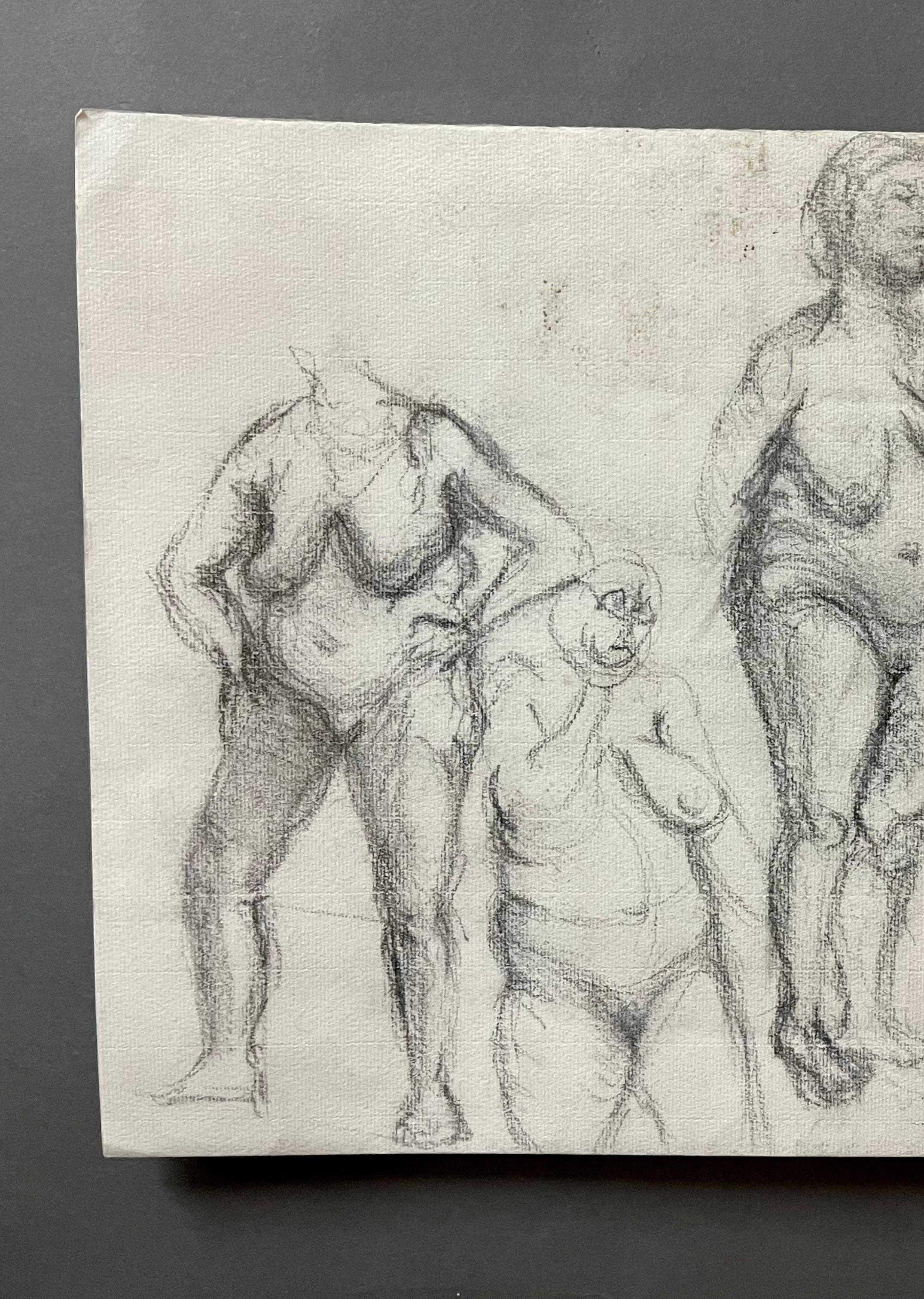 Henry Moore Estilo I950s Desnudos Dibujo Inglés Papel en venta