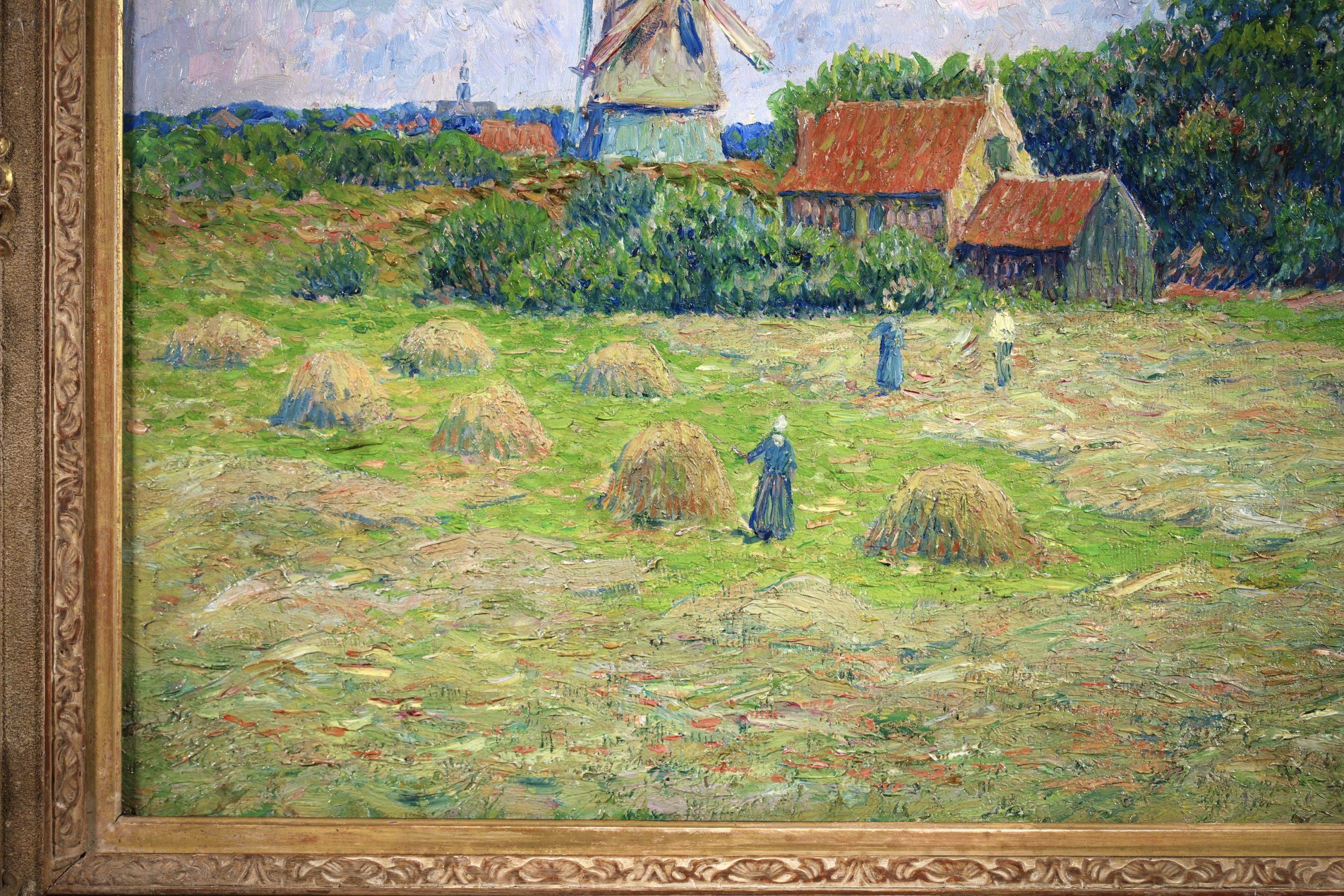 Raccolta a Egmond aan Zee - Paesaggio impressionista a olio di Henry Moret 11
