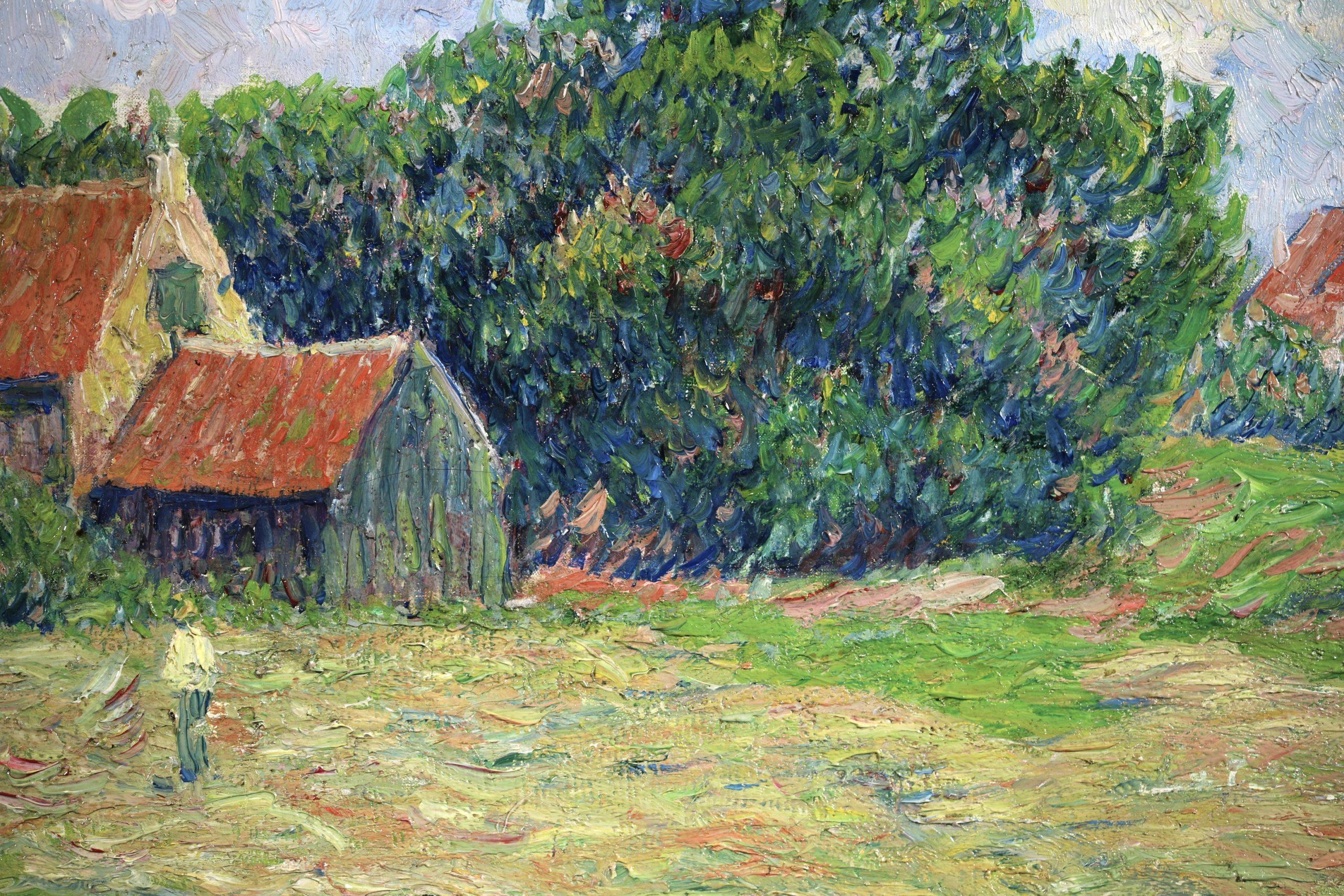 Raccolta a Egmond aan Zee - Paesaggio impressionista a olio di Henry Moret 14