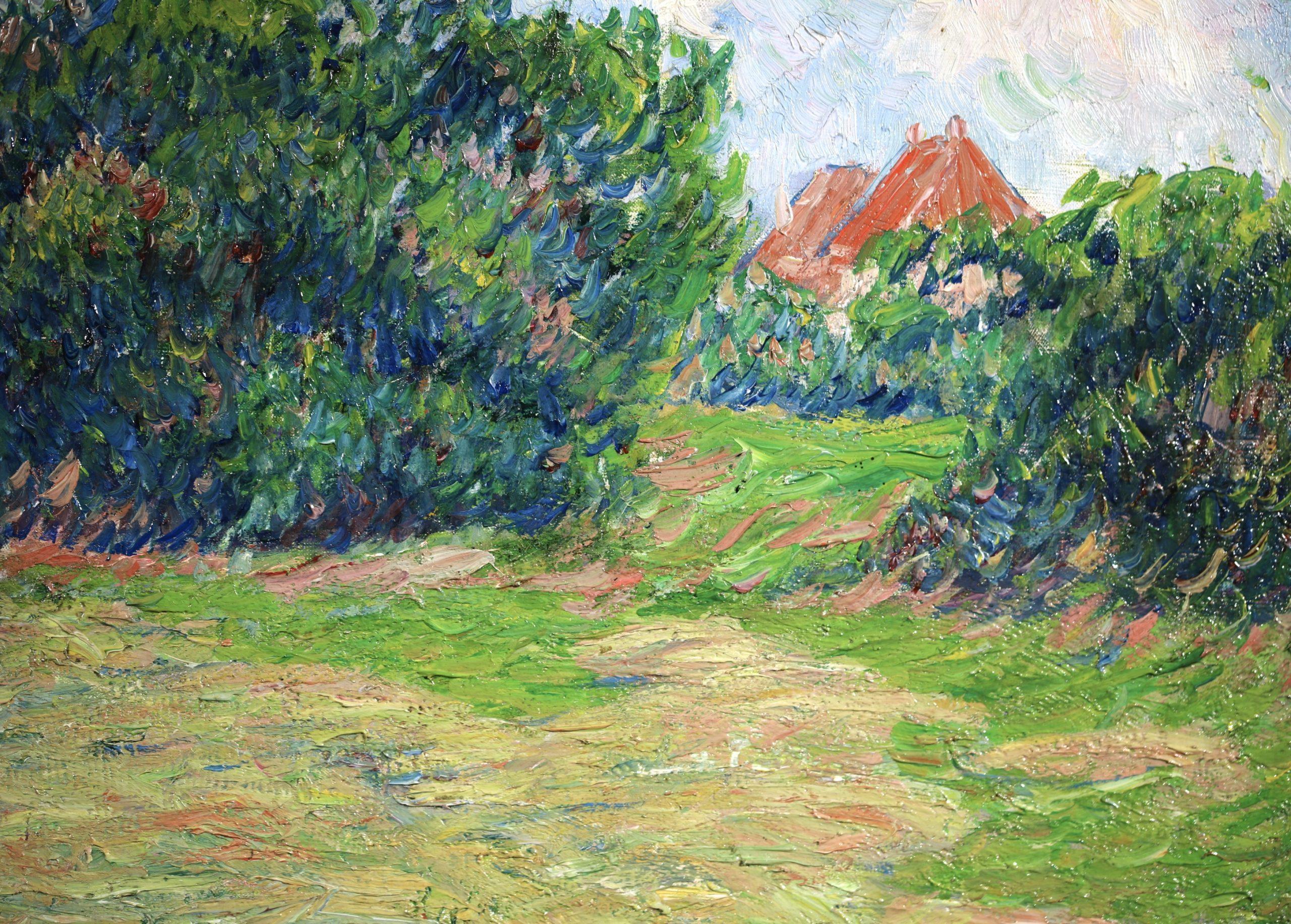 Raccolta a Egmond aan Zee - Paesaggio impressionista a olio di Henry Moret 15