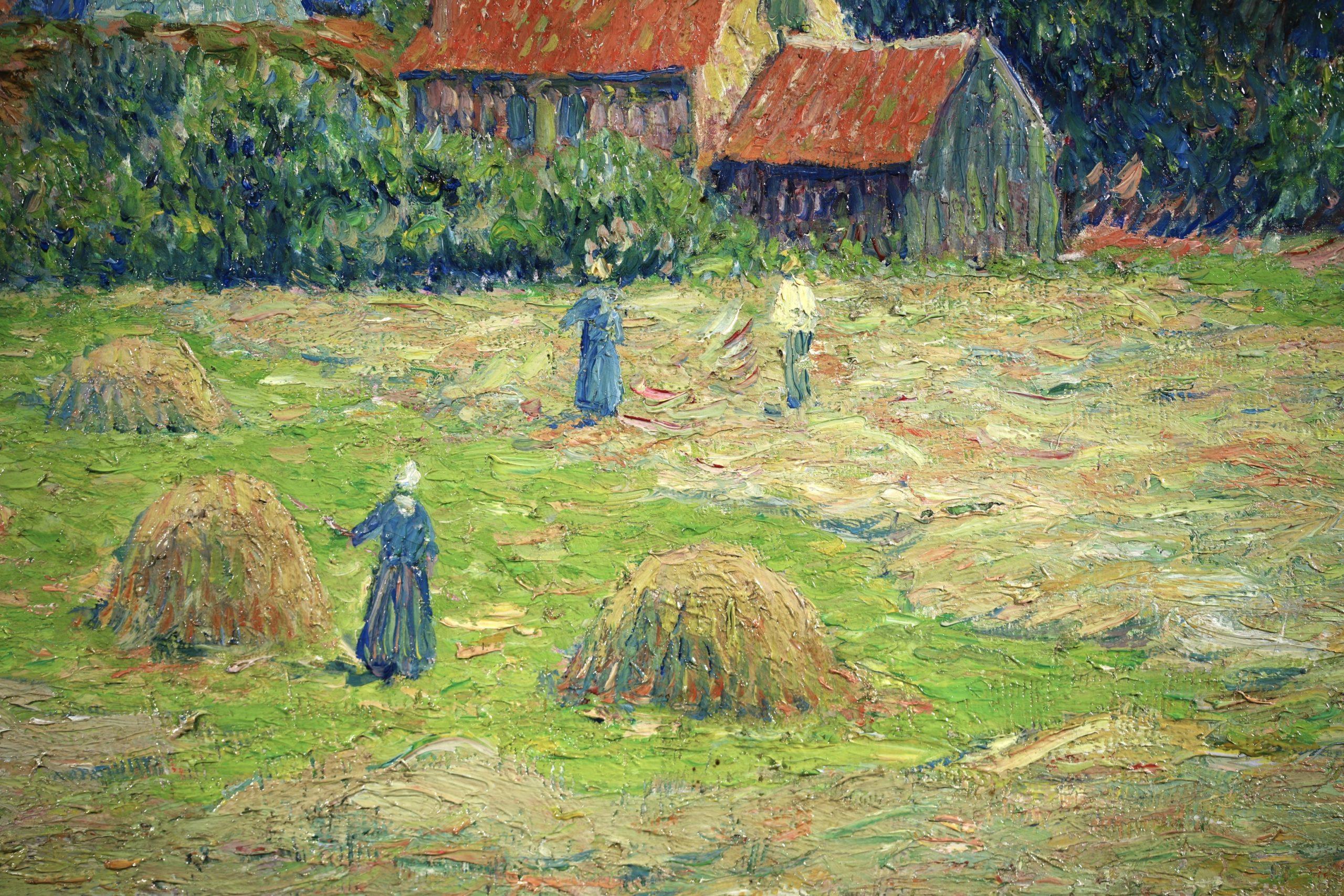 Raccolta a Egmond aan Zee - Paesaggio impressionista a olio di Henry Moret 16