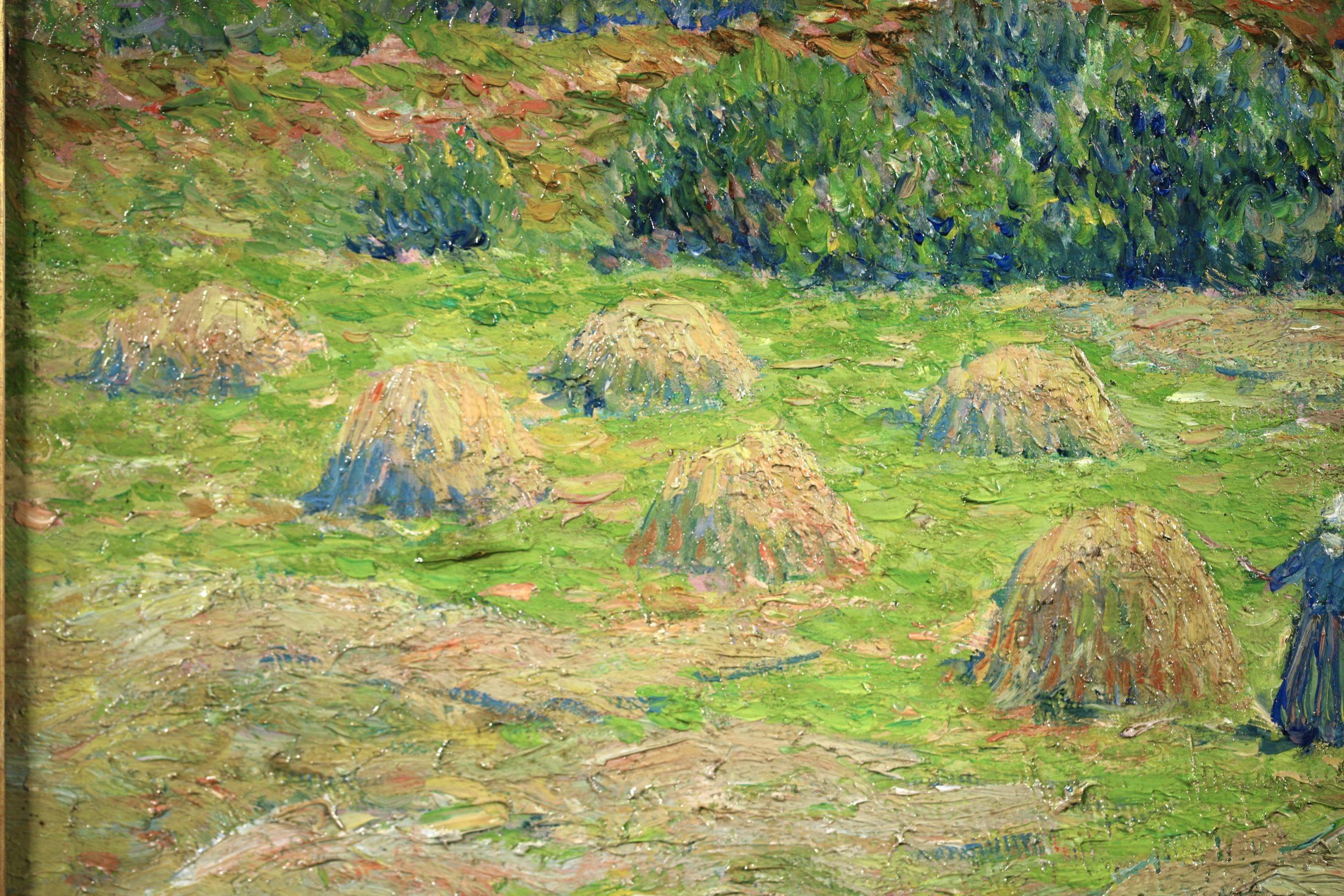 Raccolta a Egmond aan Zee - Paesaggio impressionista a olio di Henry Moret 17