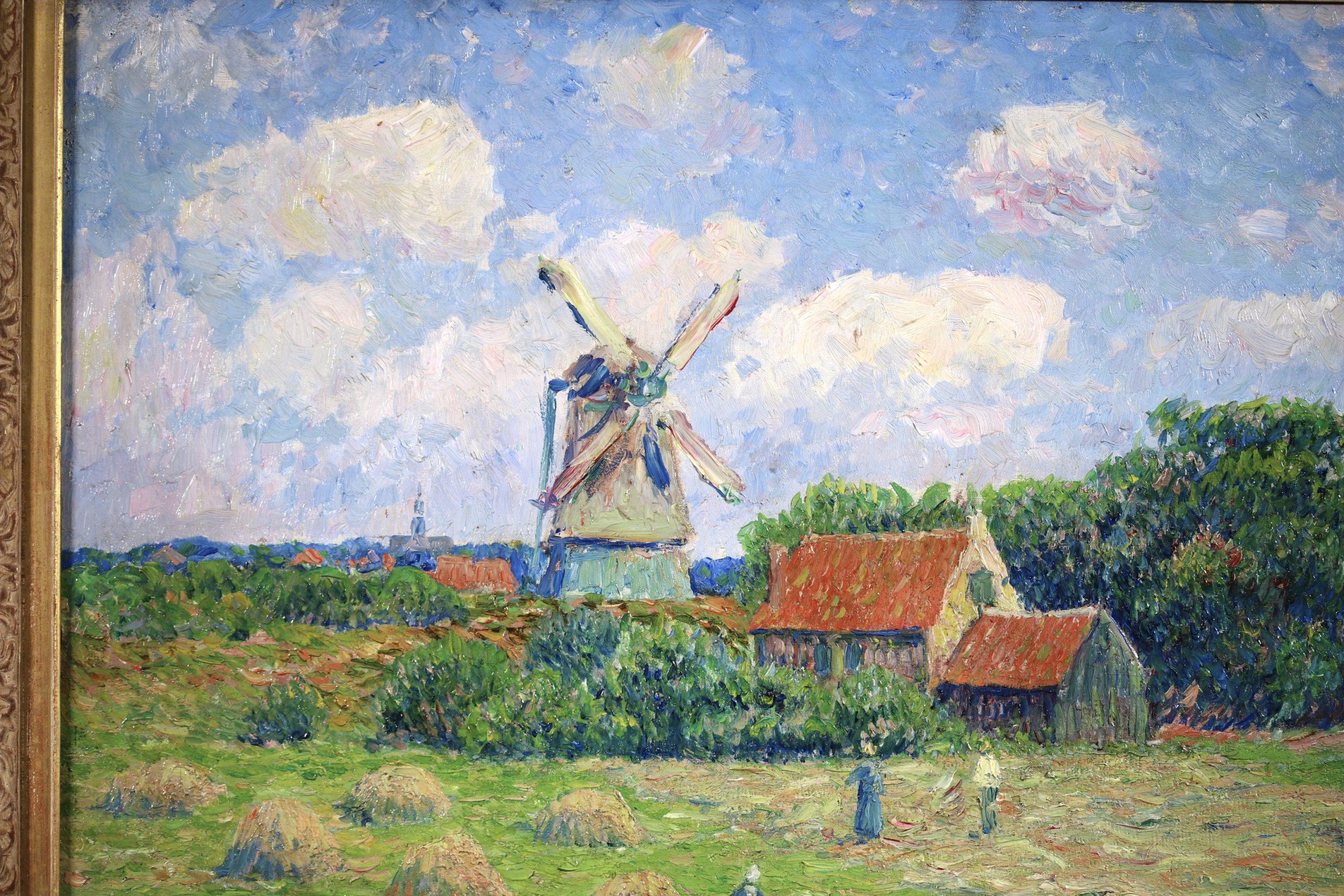 Harvesting at Egmond aan Zee - Impressionist Landscape Oil by Henry Moret For Sale 5