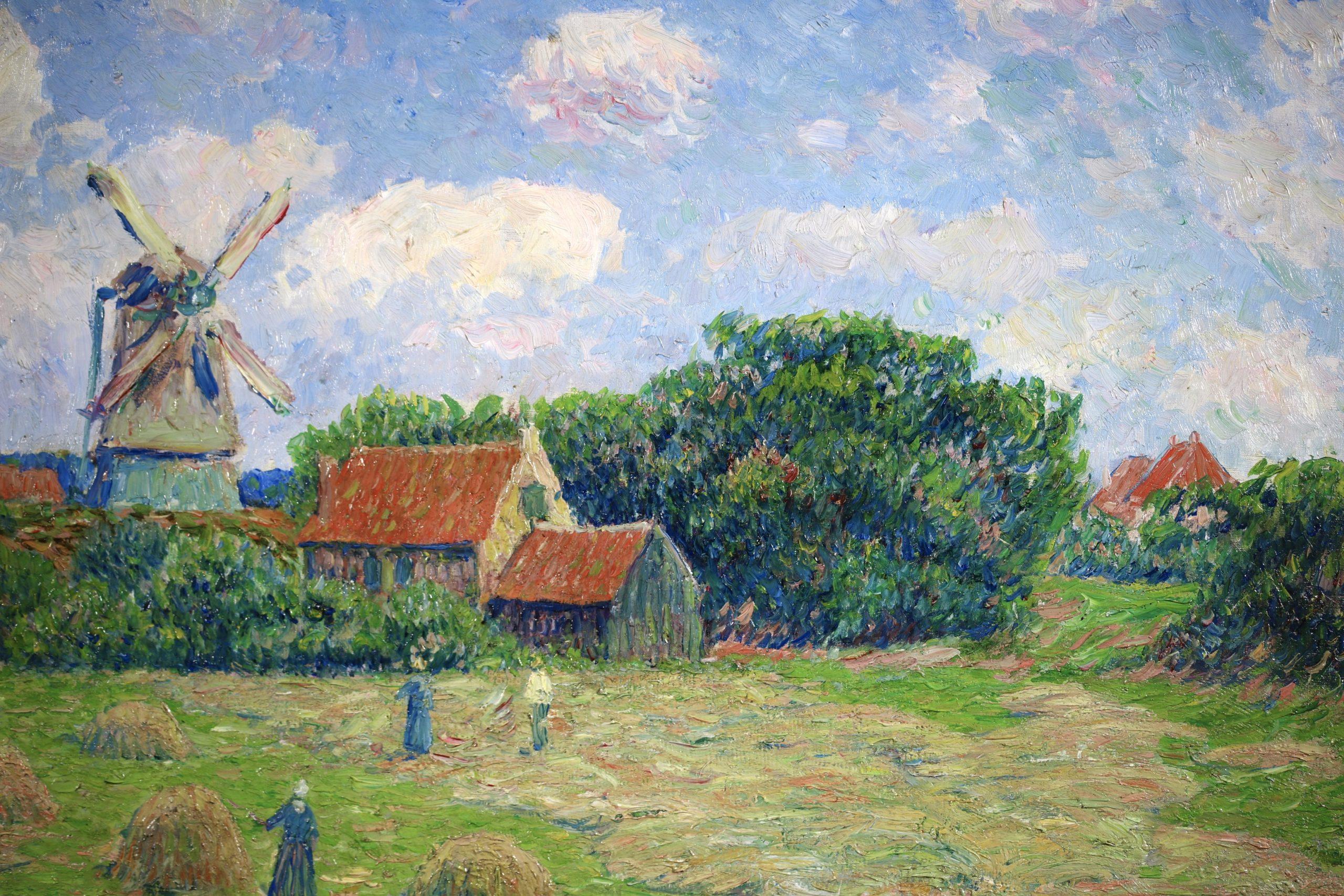 Harvesting at Egmond aan Zee - Impressionist Landscape Oil by Henry Moret For Sale 7