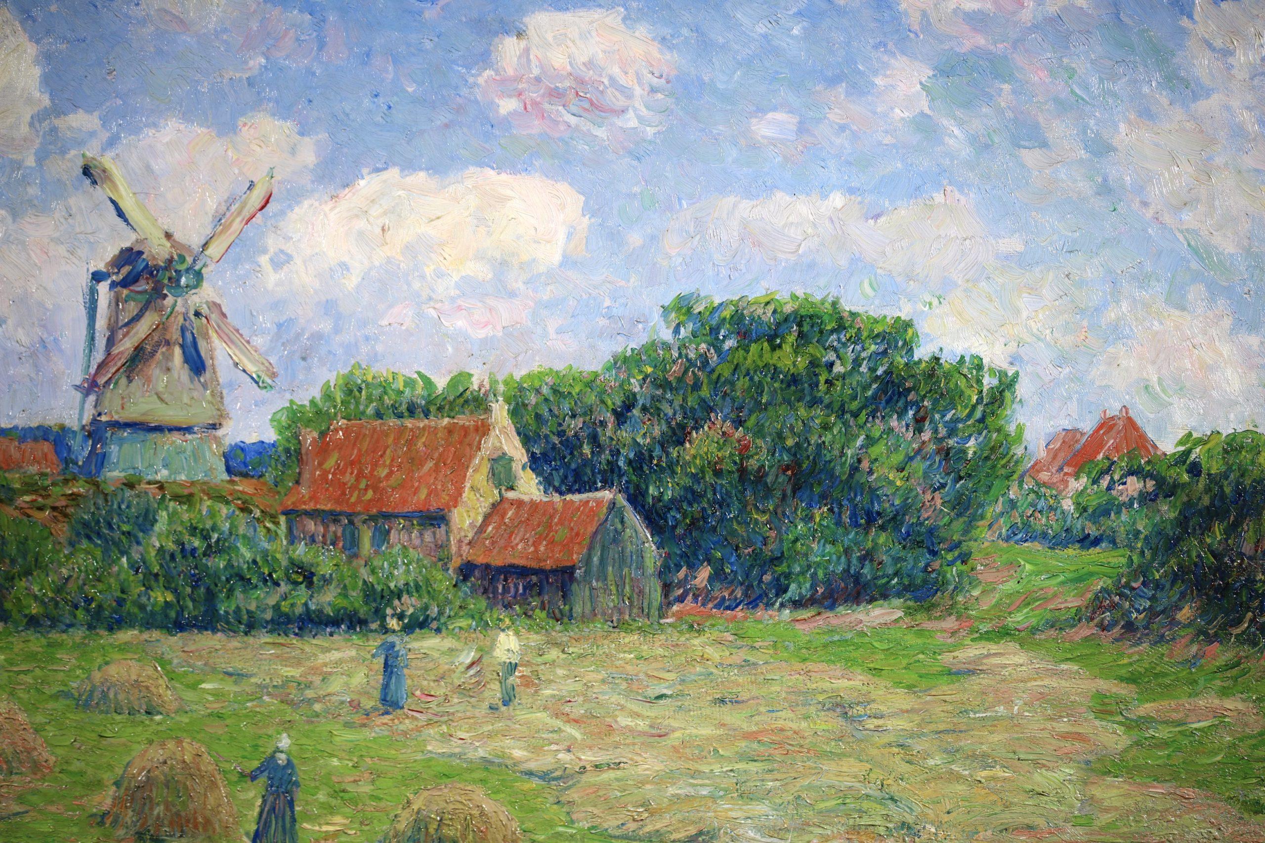 Raccolta a Egmond aan Zee - Paesaggio impressionista a olio di Henry Moret 7