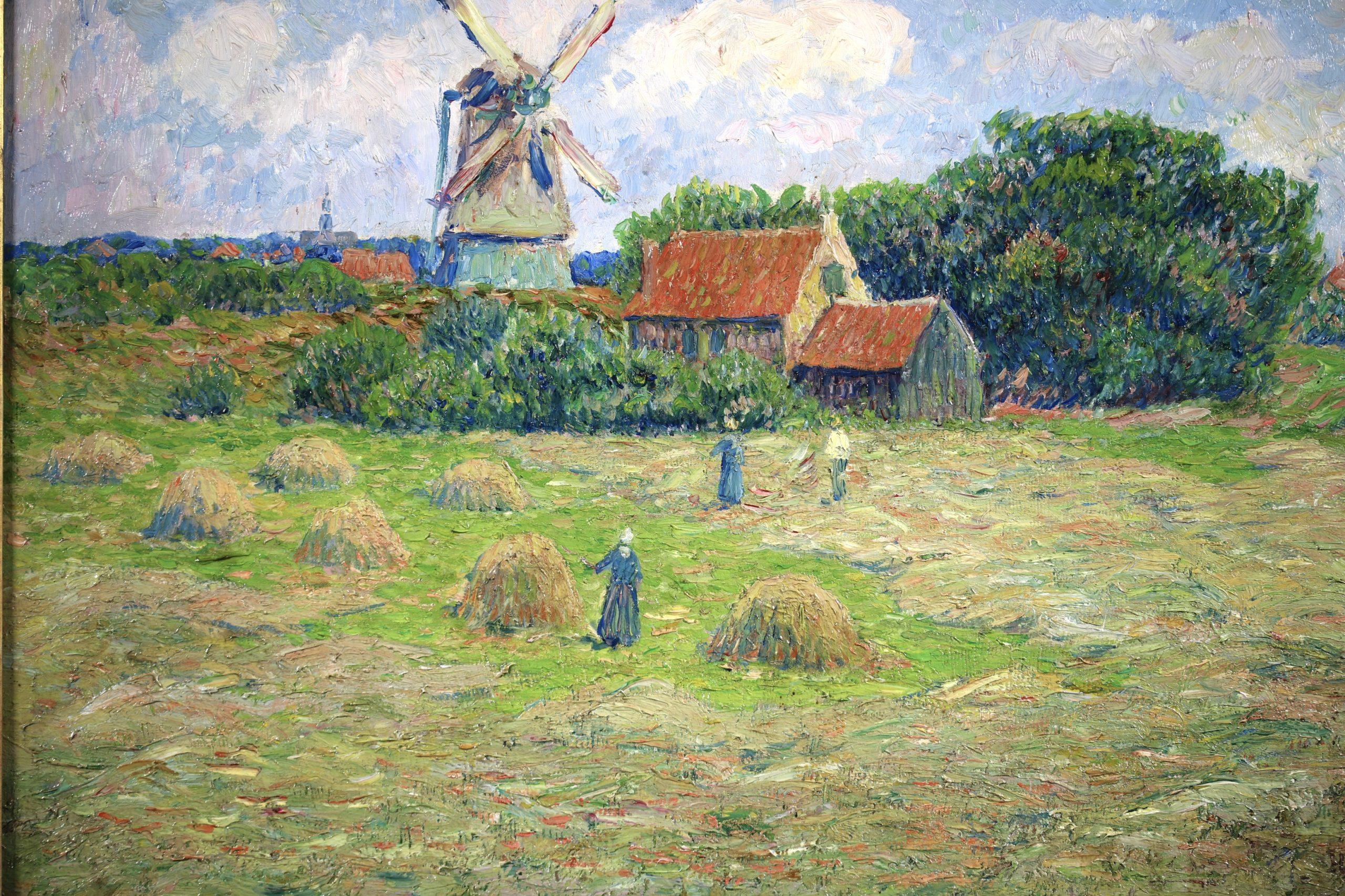 Harvesting at Egmond aan Zee - Impressionist Landscape Oil by Henry Moret For Sale 8