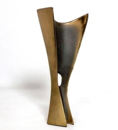 Henry Moretti Bronze abstrakte Skulptur 12" x 5" Mid Century Modern Art