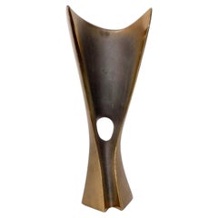 Henry Moretti Bronze abstrakte Skulptur 12" x 5" Mid Century Modern Art
