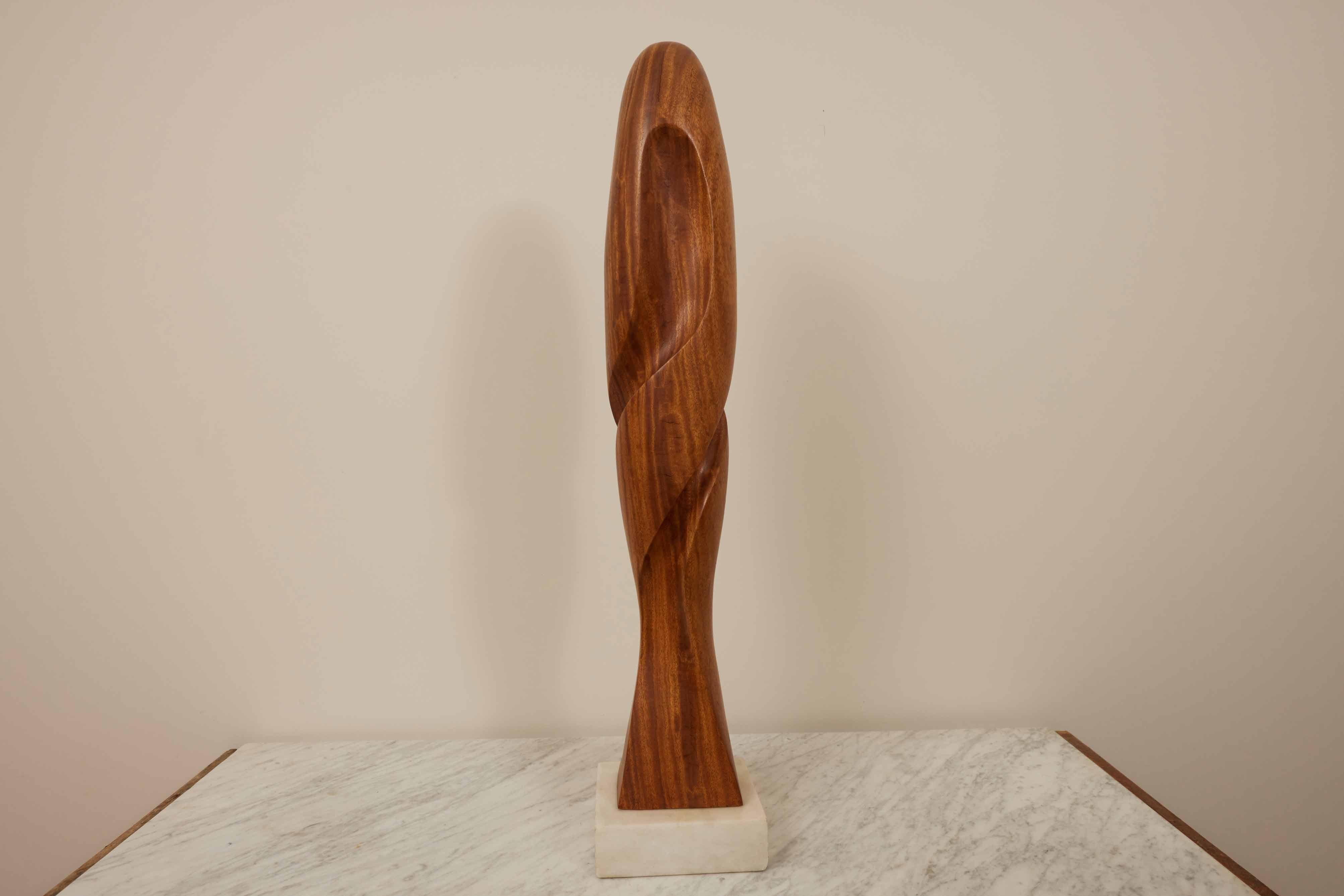 Marble  Henry Moretti Mahogany Sculpture  1970s For Sale