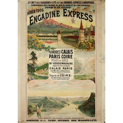 Originalplakat von 1906 zur Werbung für den luxuriösen Engadine Express
