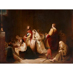 ‘Petrarch’s First Sight of Laura’ Early 19th Century Oil Painting by O'Neil