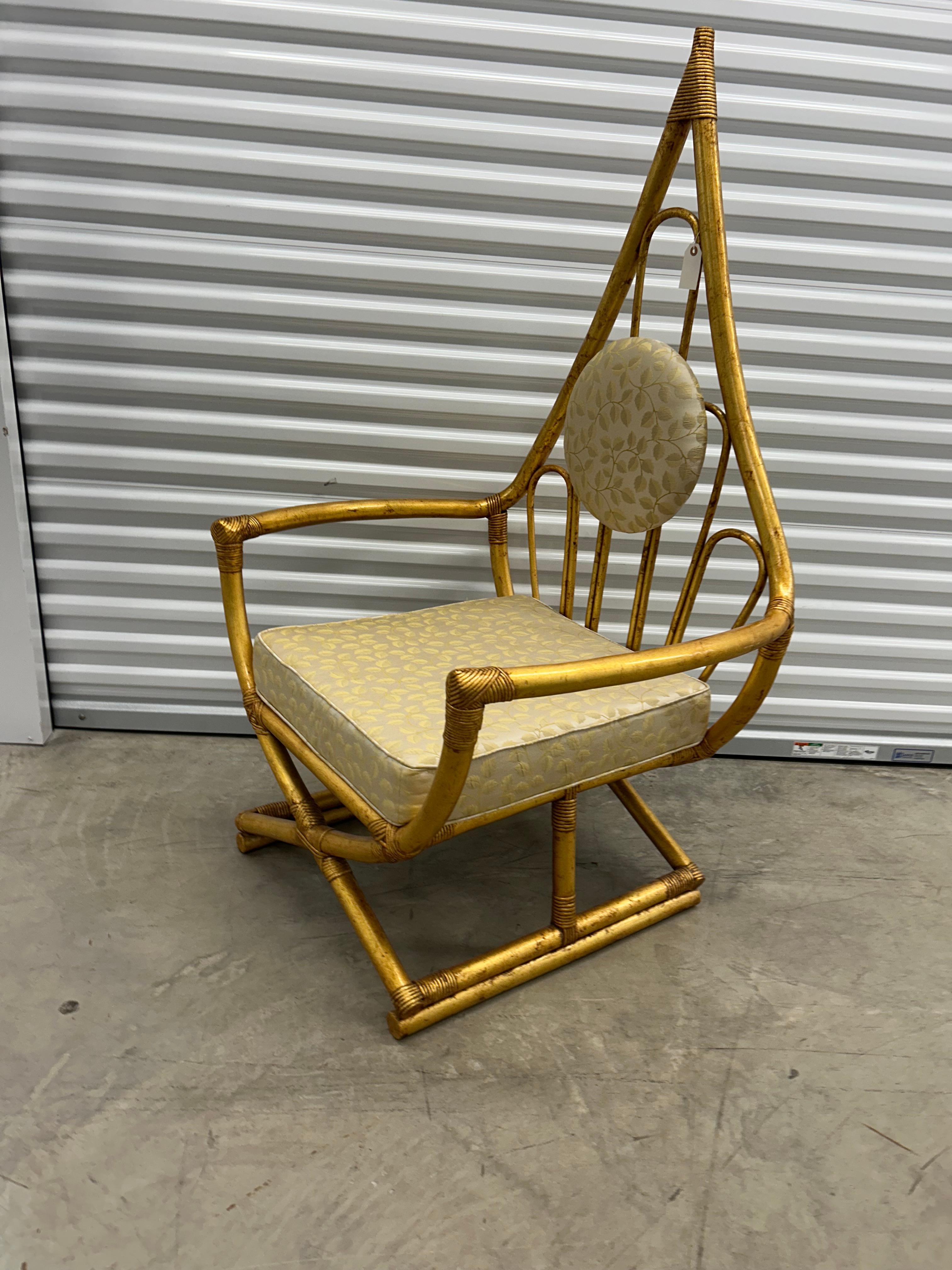Hollywood Regency Henry Olko for Willow and Reed 1970s.. bamboo throne chair For Sale
