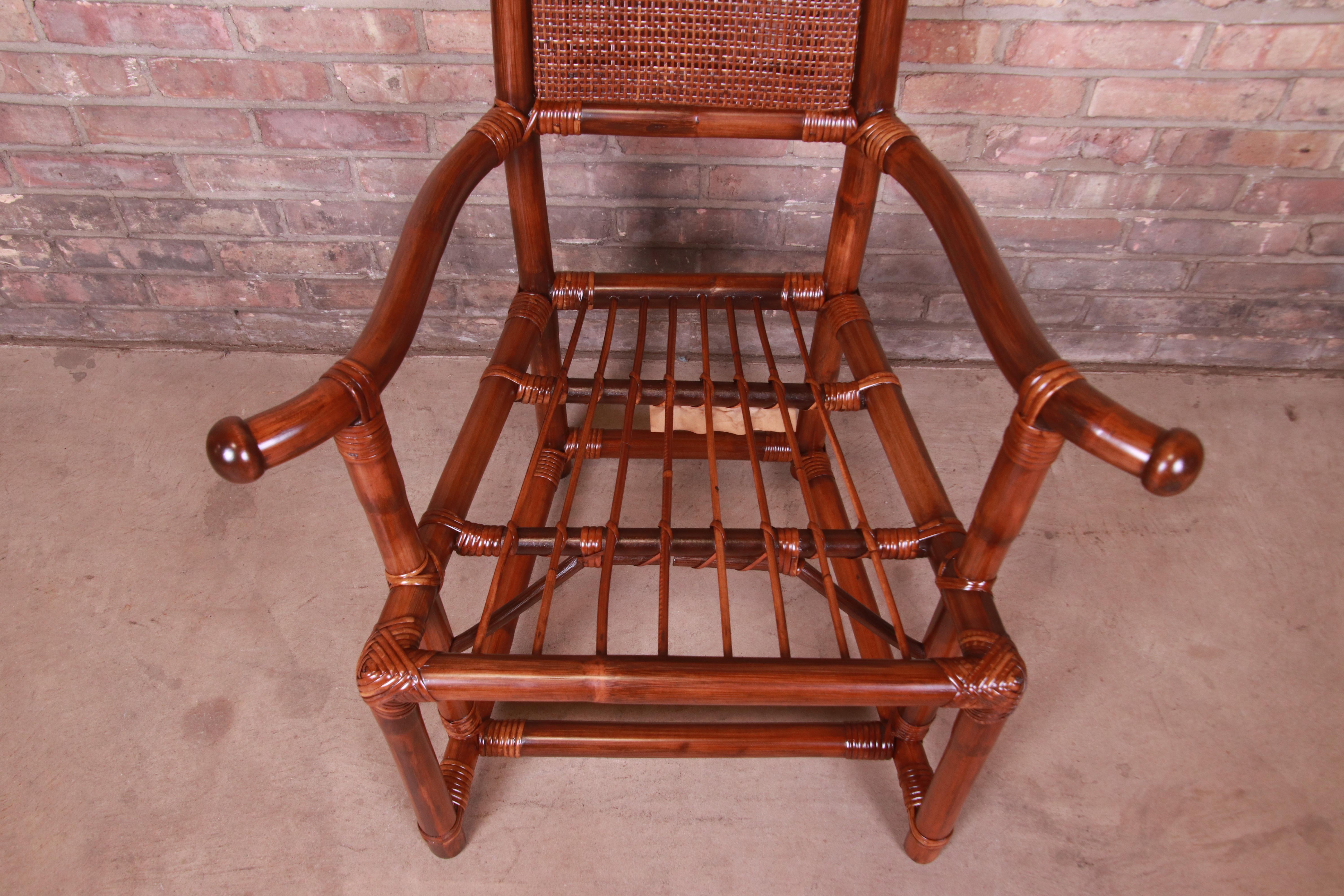 Henry Olko for Willow and Reed Sculpted Rattan and Cane Throne Chairs, Pair For Sale 6