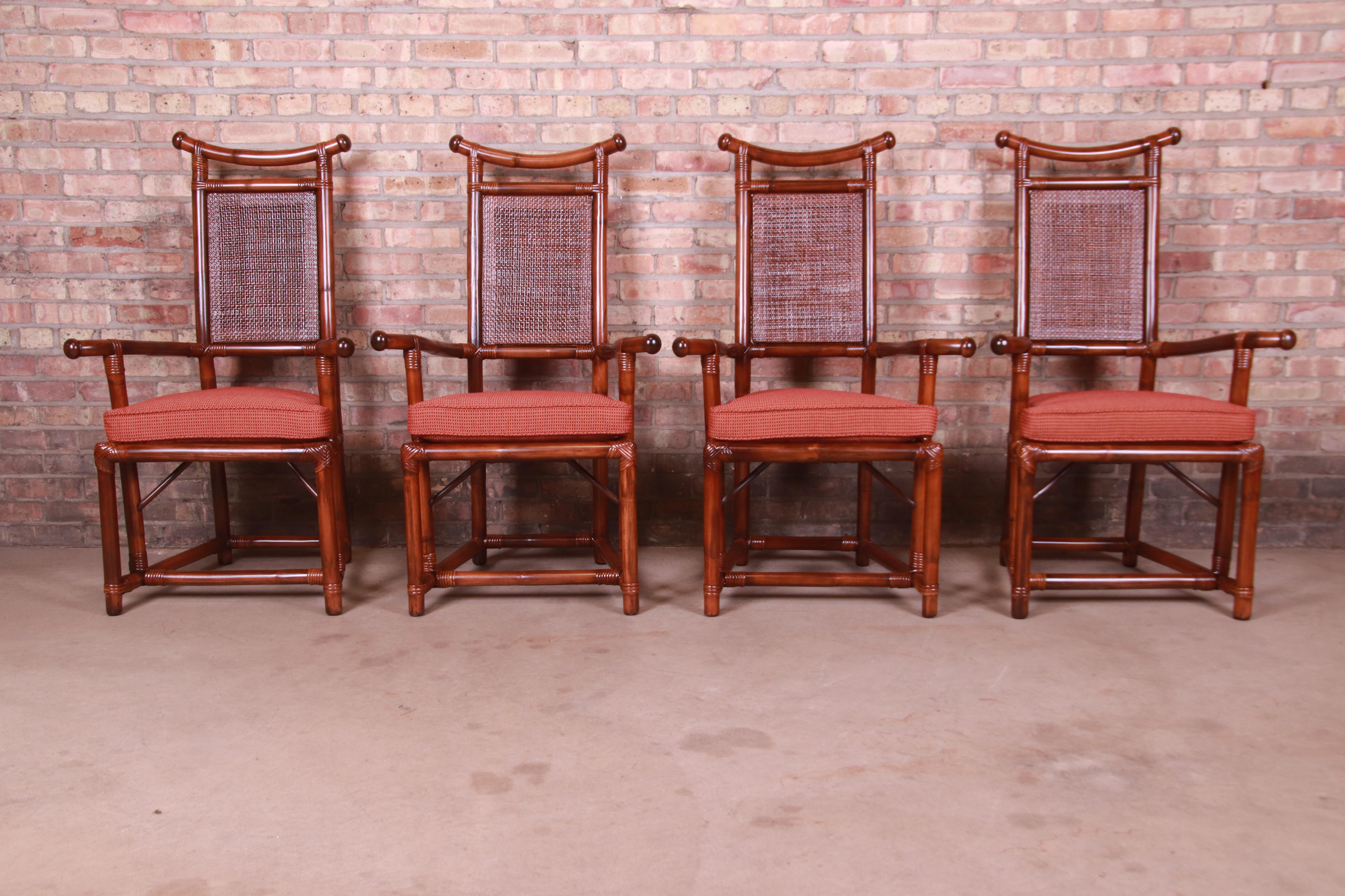 Henry Olko for Willow and Reed Sculpted Rattan and Cane Throne Chairs, Pair For Sale 8
