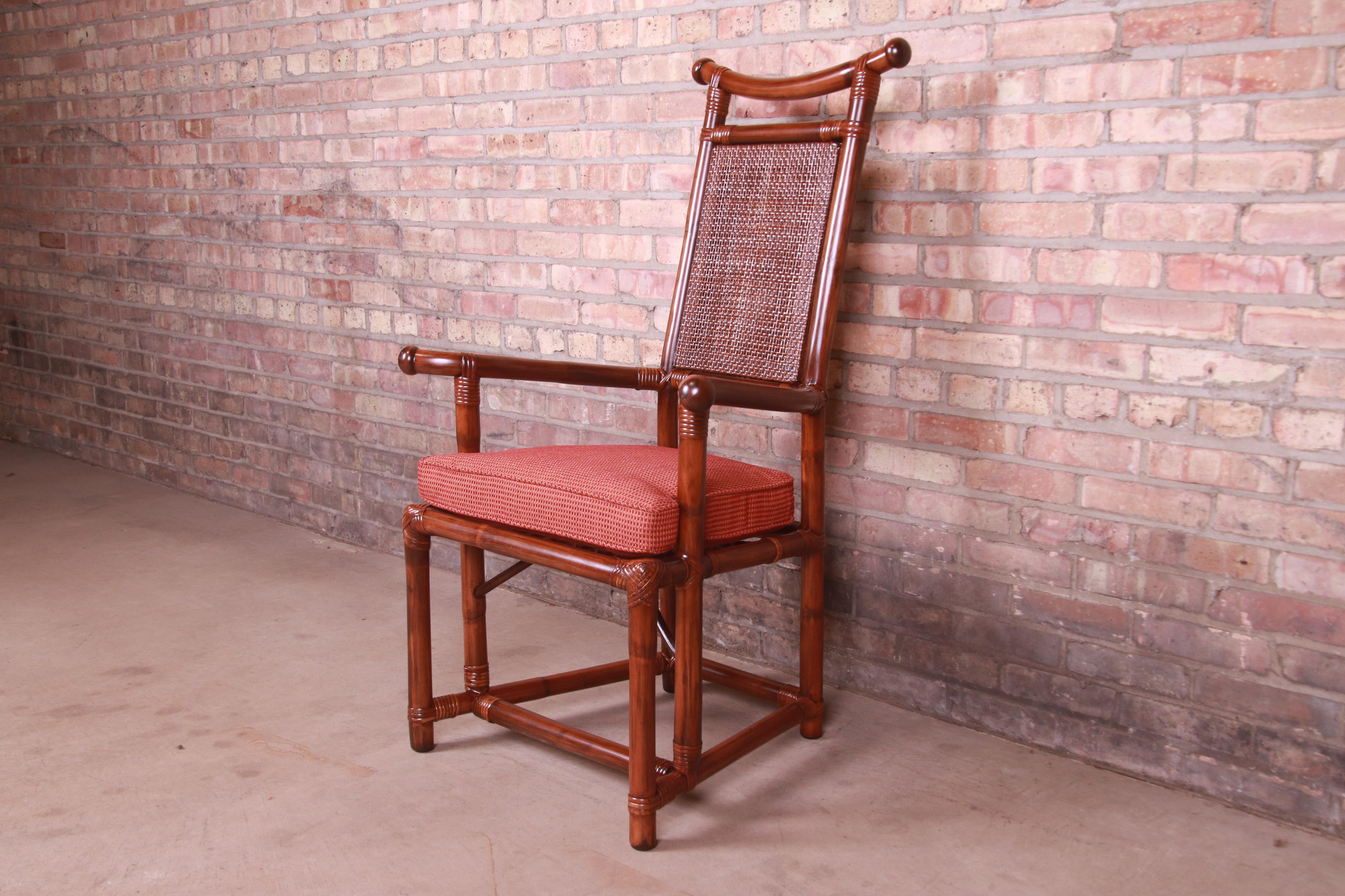 Henry Olko for Willow and Reed Sculpted Rattan and Cane Throne Chairs, Pair In Good Condition For Sale In South Bend, IN