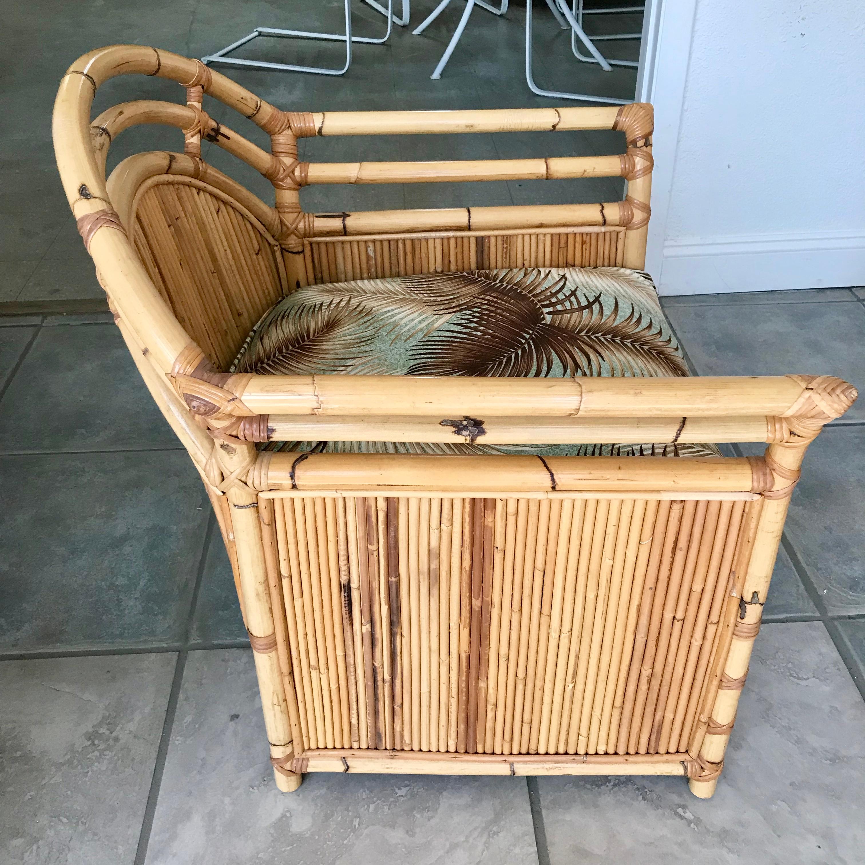 Henry Olko Inspired Midcentury Bamboo and Rattan Loveseat with 3 Club Chairs 4