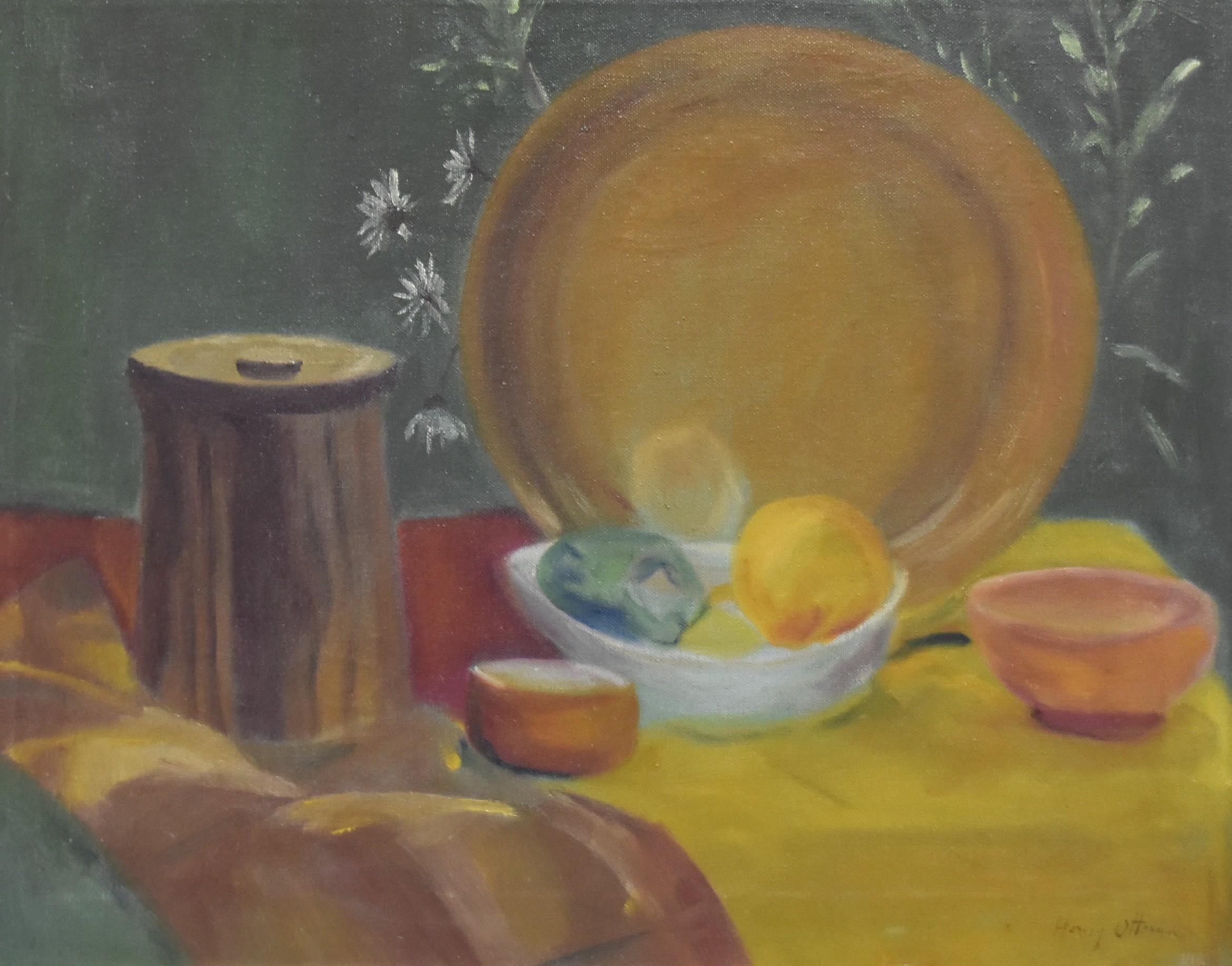 Henri Ottmann (1877-1927)  
A Still life, 
signed lower right
Oil on canvas
41 x 51 cm
Framed : 53.5 x 63.5 cm

Another fine example of Henry Ottmann's original art, this still life is strikingly modern, with a particularly soft and charming