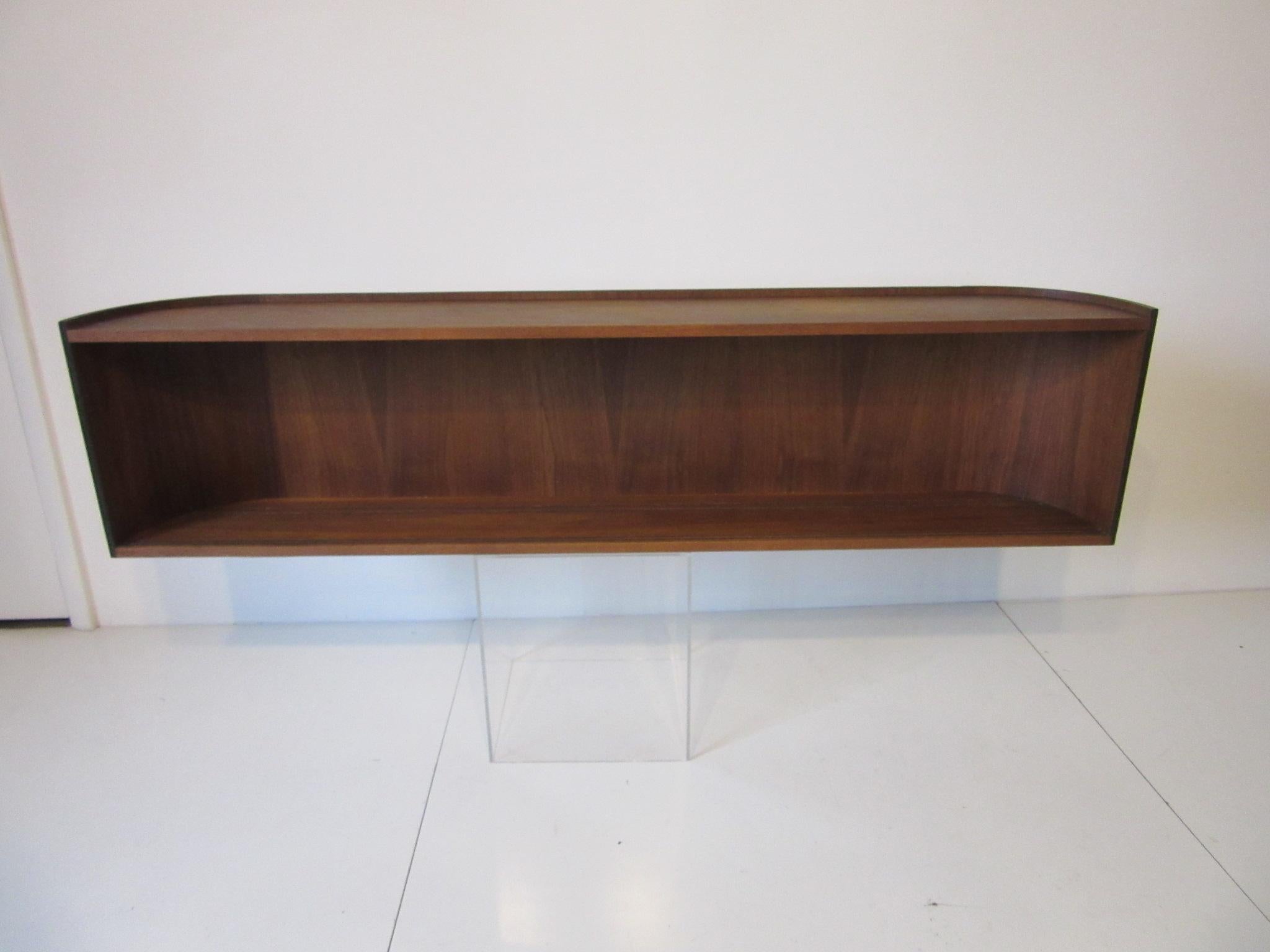 Henry P. Glass Hanging Walnut Cabinet In Excellent Condition In Cincinnati, OH