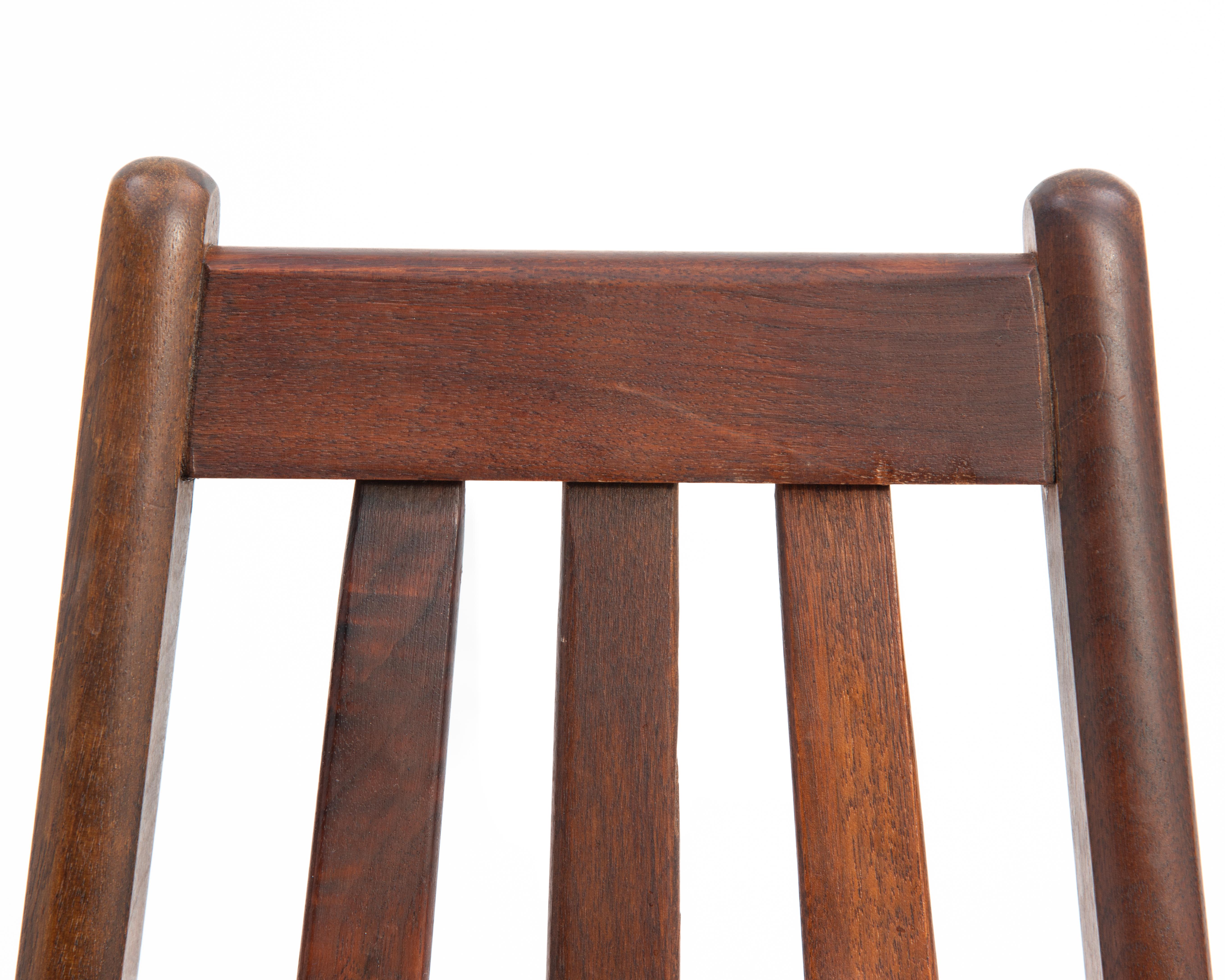 Henry P. Glass Richbilt MFG Pearsall Esszimmerstühle aus Nussbaumholz mit hoher Rückenlehne, 4er-Set im Angebot 6