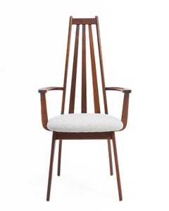 Henry P. Glass Richbilt MFG Pearsall High Back Walnut Dining Armchairs Set of 4