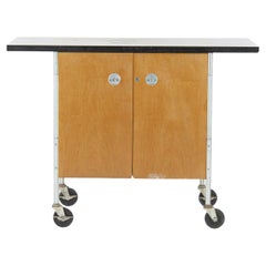 Henry P. Glass Rolling Bar Tea Cart Cabinet by Fleetwood Furniture Company
