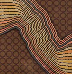 Untitled Mod Op Art 1967 Painting on Silk