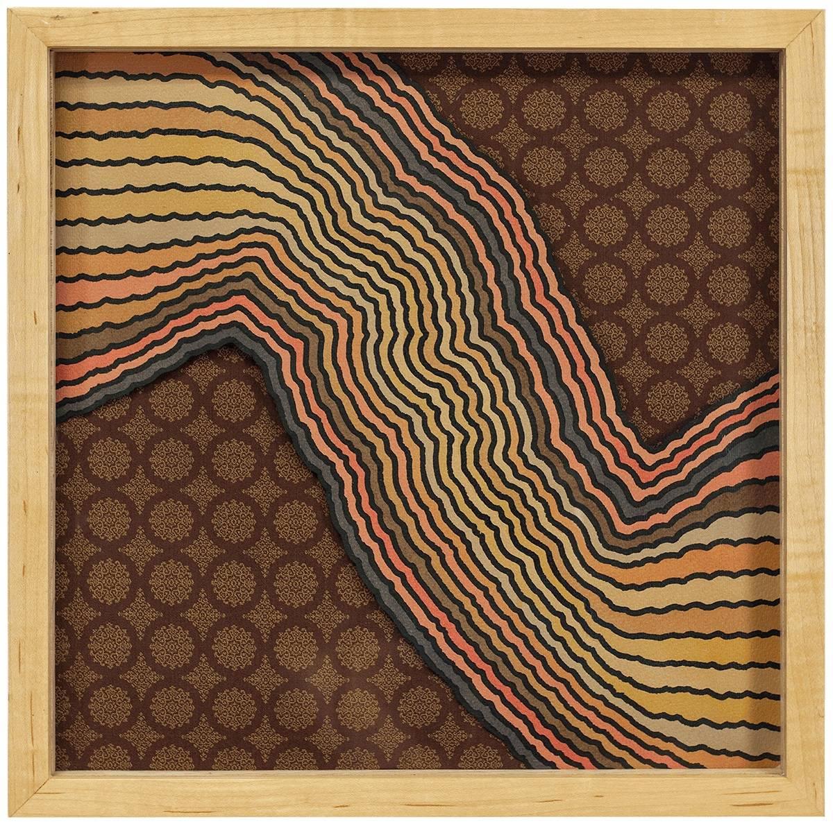 Untitled Mod Op Art 1967 Painting on Silk