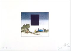 Vintage JUDGEMENT OF PARIS 1924 LAGONDA Signed Lithograph, Minimalist Style, Luxury Car