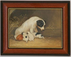 Henry Percy - c.1920 Oil, Dog and Pups