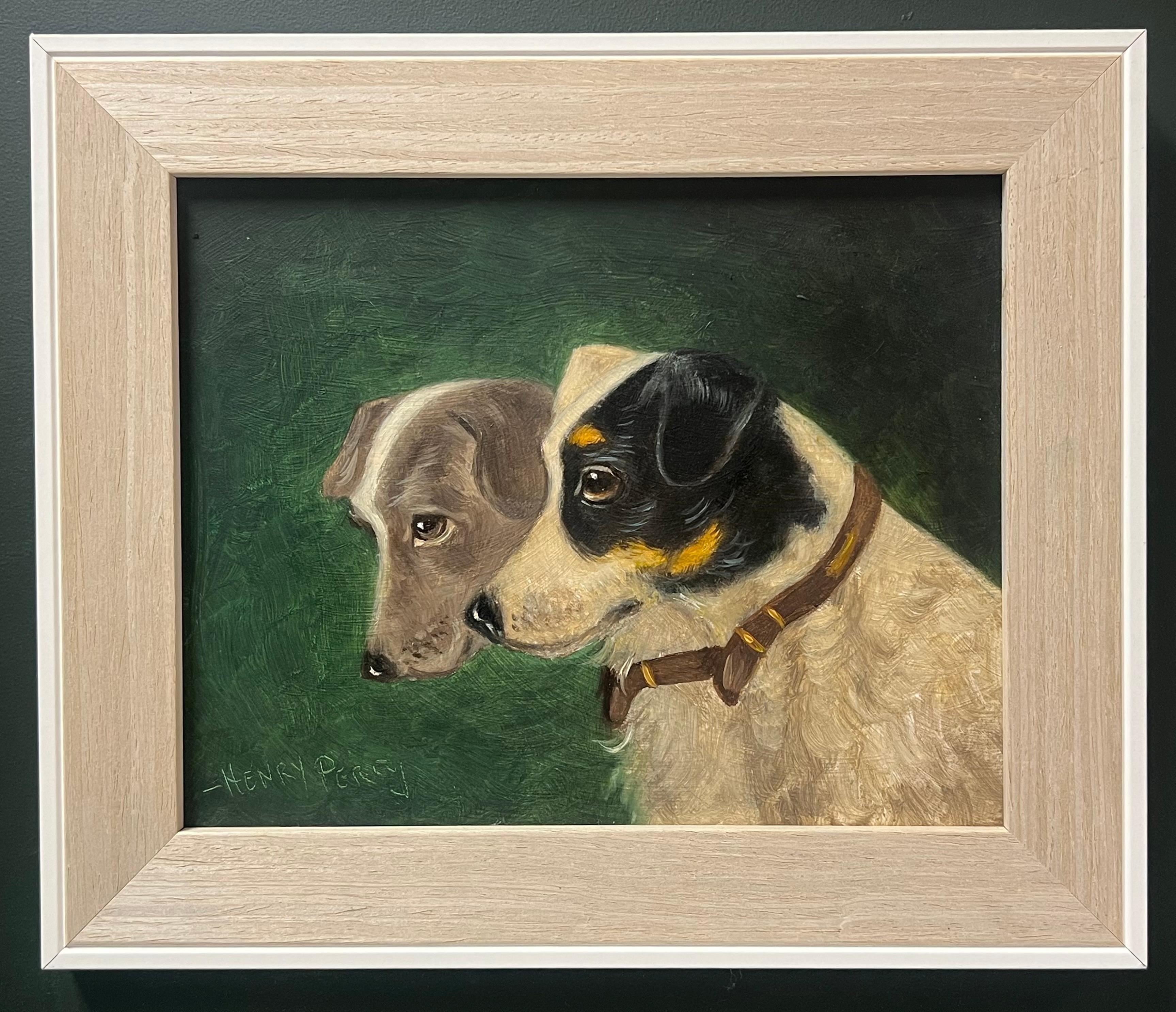 Two Terrier Dogs
by Henry Percy (British, first half 20th century)
signed oil on board, framed
Framed: 10.75 x 12.75 inches
Board: 8 x 10 inches
Provenance: private collection, England
Condition: very good condition 

For more any more information