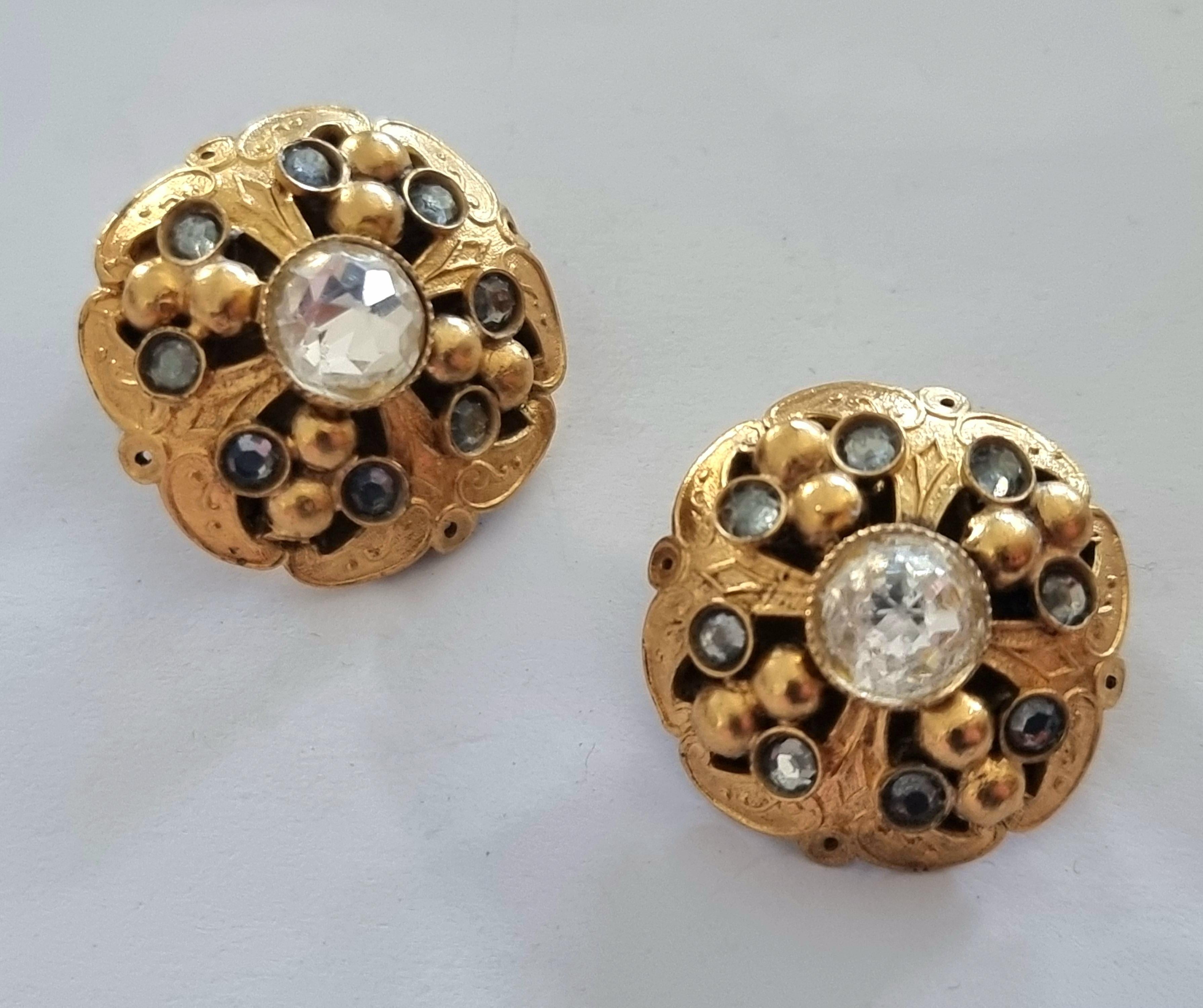 Artist Henry PERICHON, clip-on Earrings, vintage from the 50s For Sale
