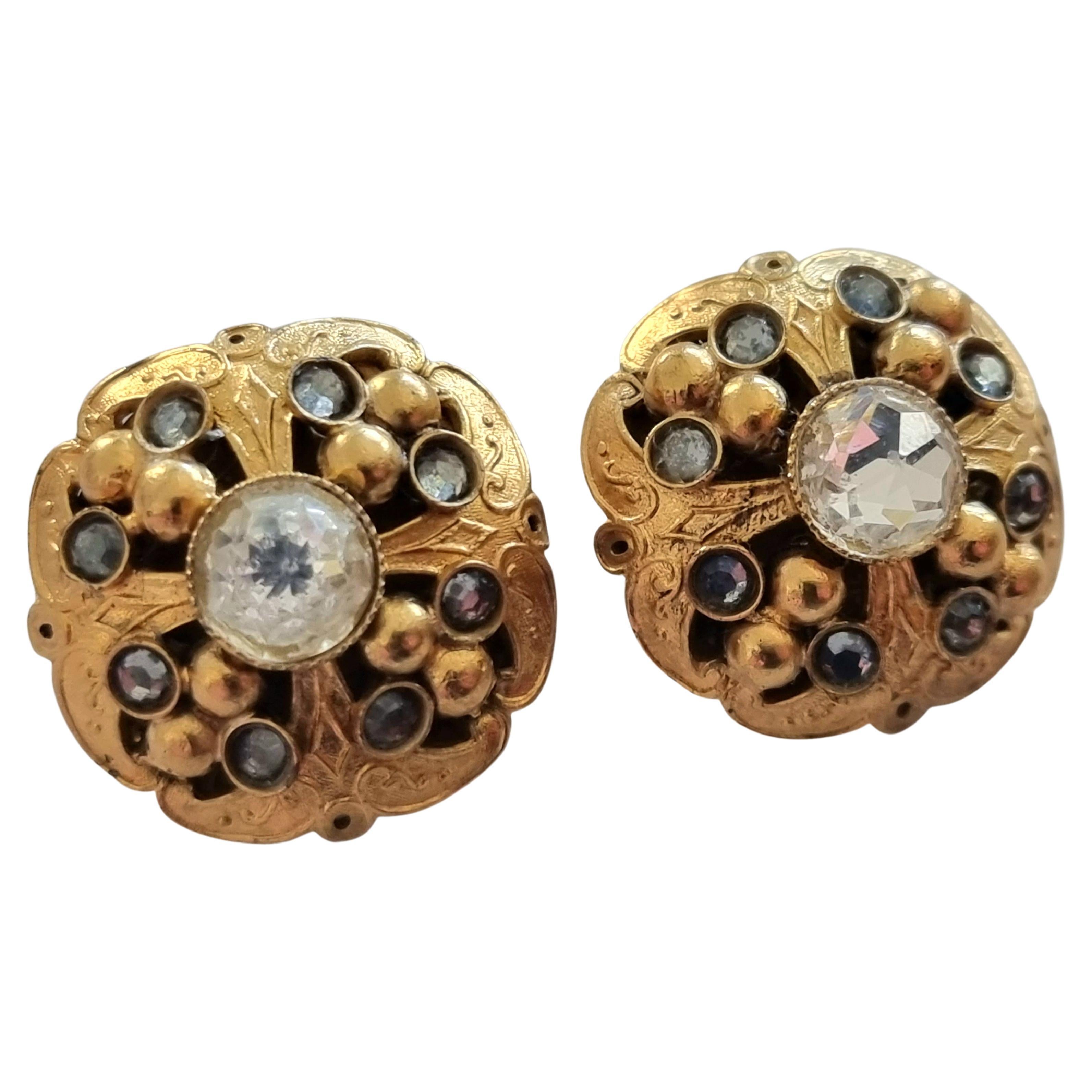 Henry PERICHON, clip-on Earrings, vintage from the 50s For Sale