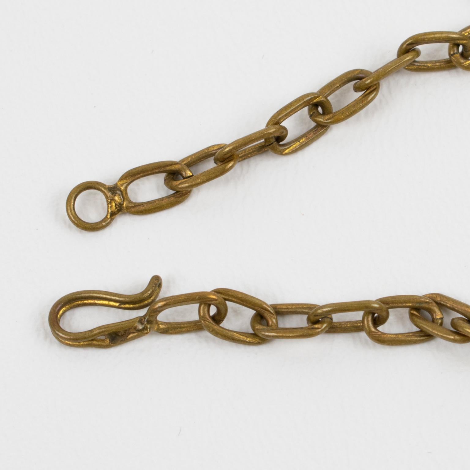 Choker-Halskette aus vergoldeter Bronze von Henry Perichon mit türkisblauen Cabochons im Angebot 4