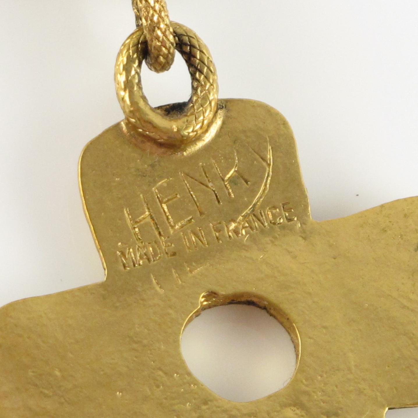 Henry Perichon Bracelet à maillons en bronze doré Excellent état - En vente à Atlanta, GA