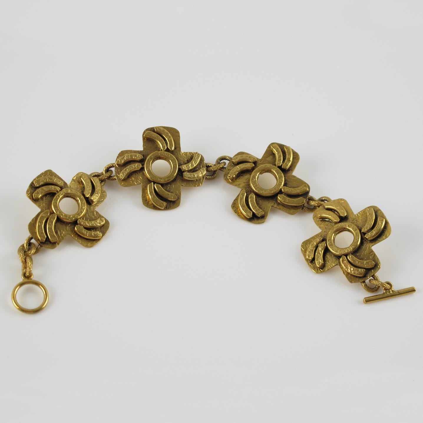 Henry Perichon Gilded Bronze Link Bracelet In Excellent Condition For Sale In Atlanta, GA