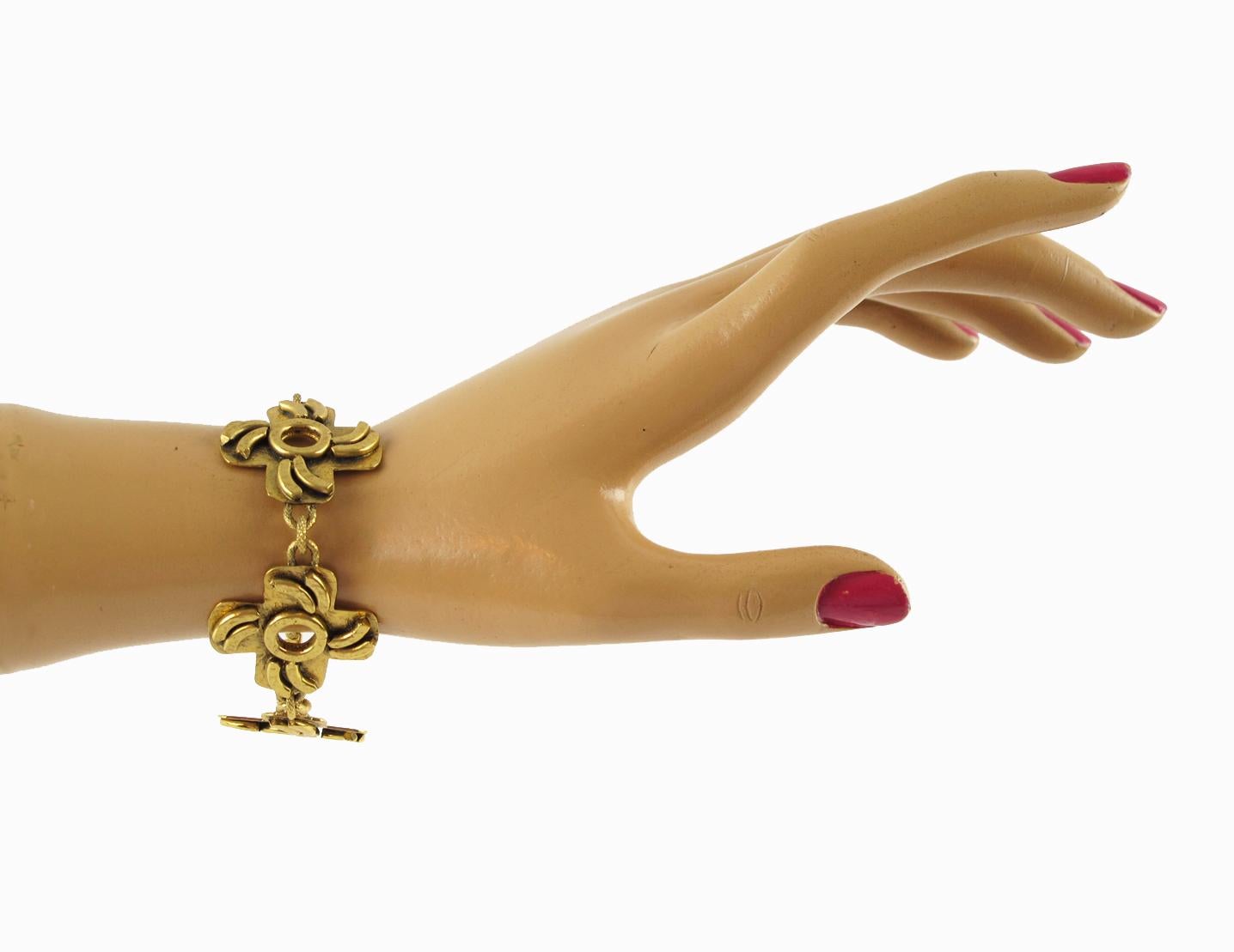Women's Henry Perichon Gilded Bronze Link Bracelet For Sale