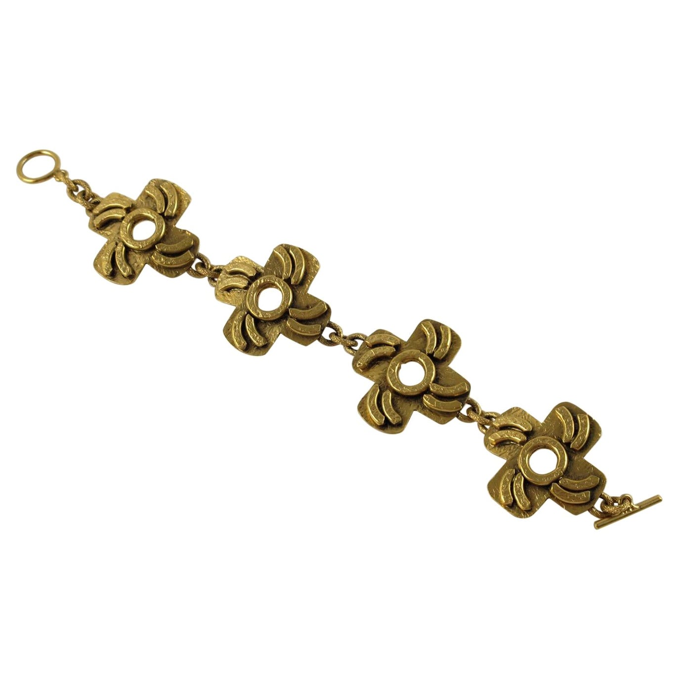 Henry Perichon Bracciale A Link in bronzo dorato in vendita