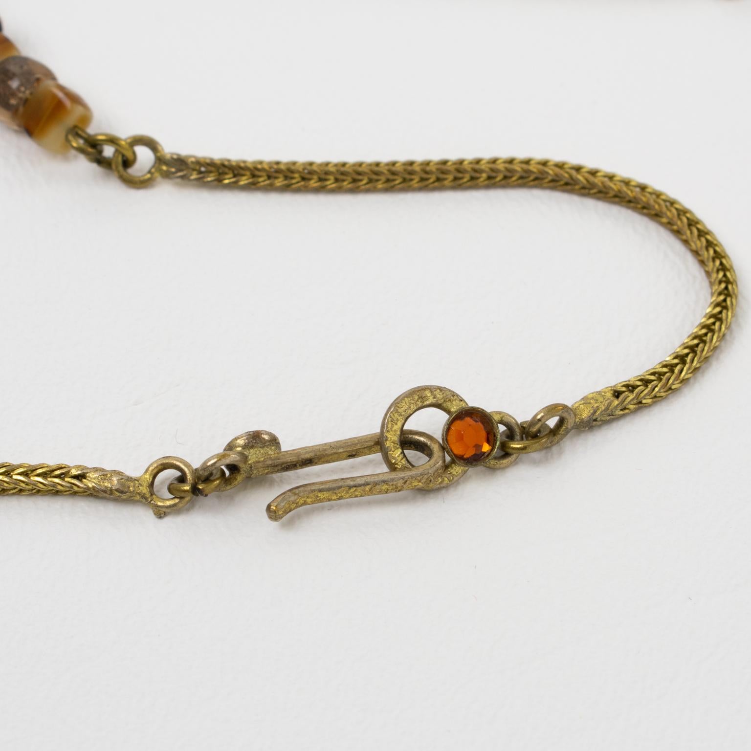 Henry Perichon Serpentinenkette Halskette mit Juwelen- Talosel-Anhänger im Angebot 5