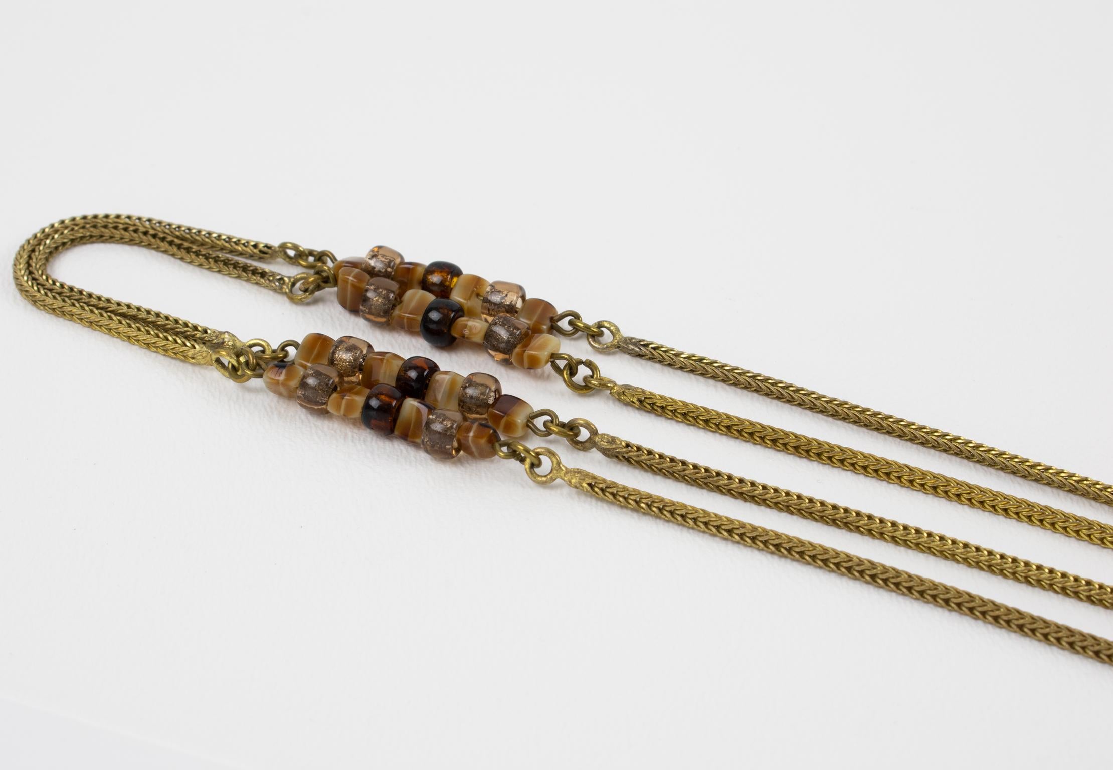 Henry Perichon Collier chaîne serpentine avec pendentif en forme de clou orné de bijoux en vente 4