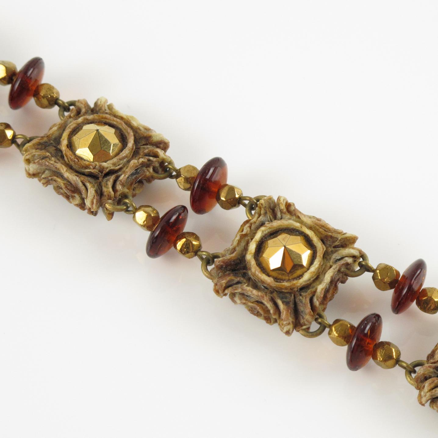 Henry Perichon Paris Talosel Jeweled Bangle Bracelet In Excellent Condition For Sale In Atlanta, GA