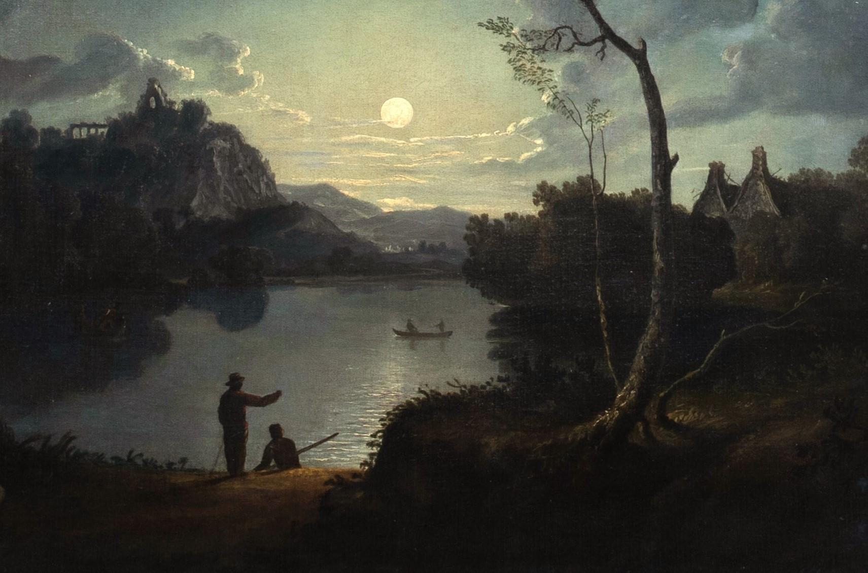 Paesaggio fluviale al chiaro di luna, XIX secolo 3