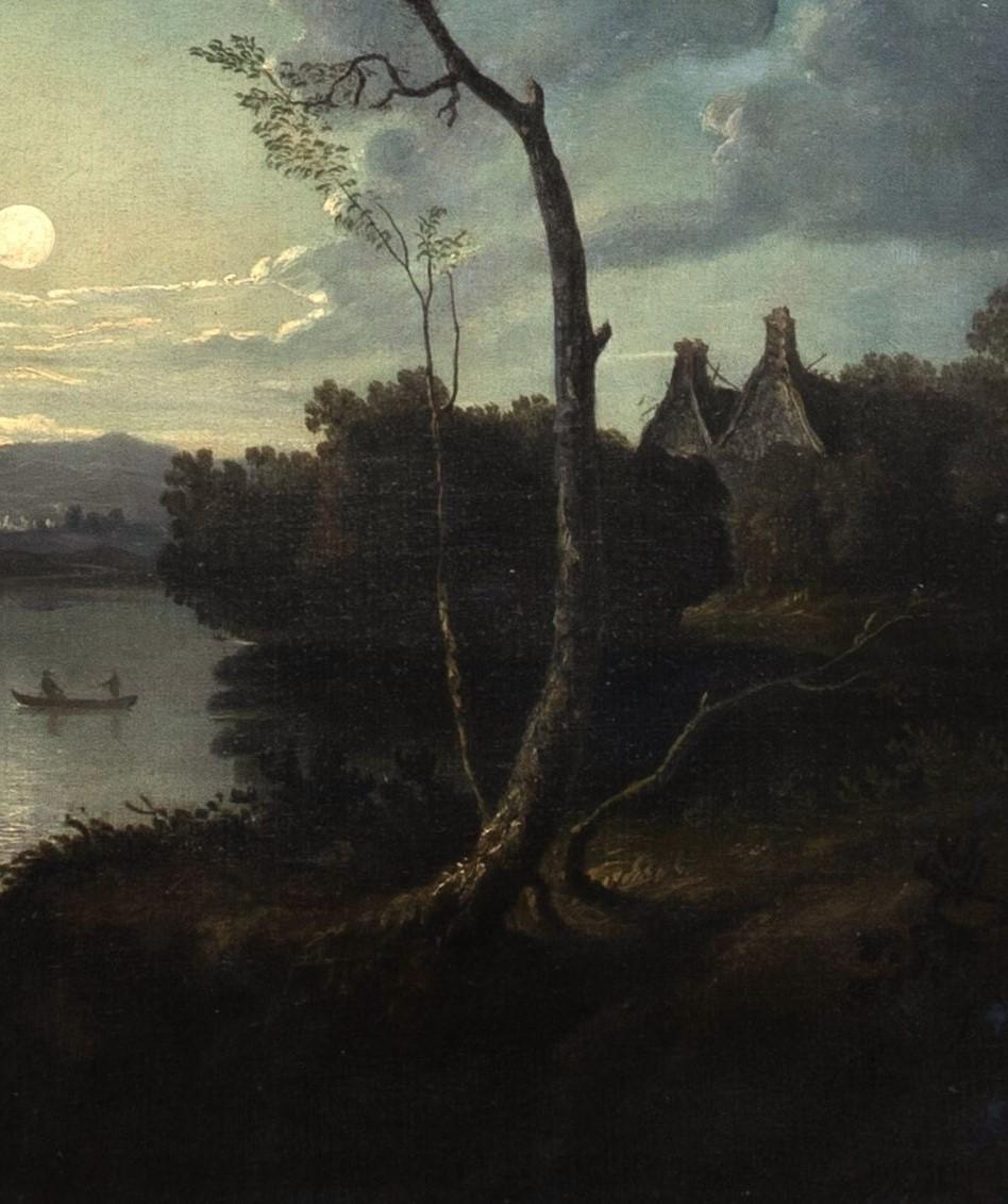 Paesaggio fluviale al chiaro di luna, XIX secolo 4