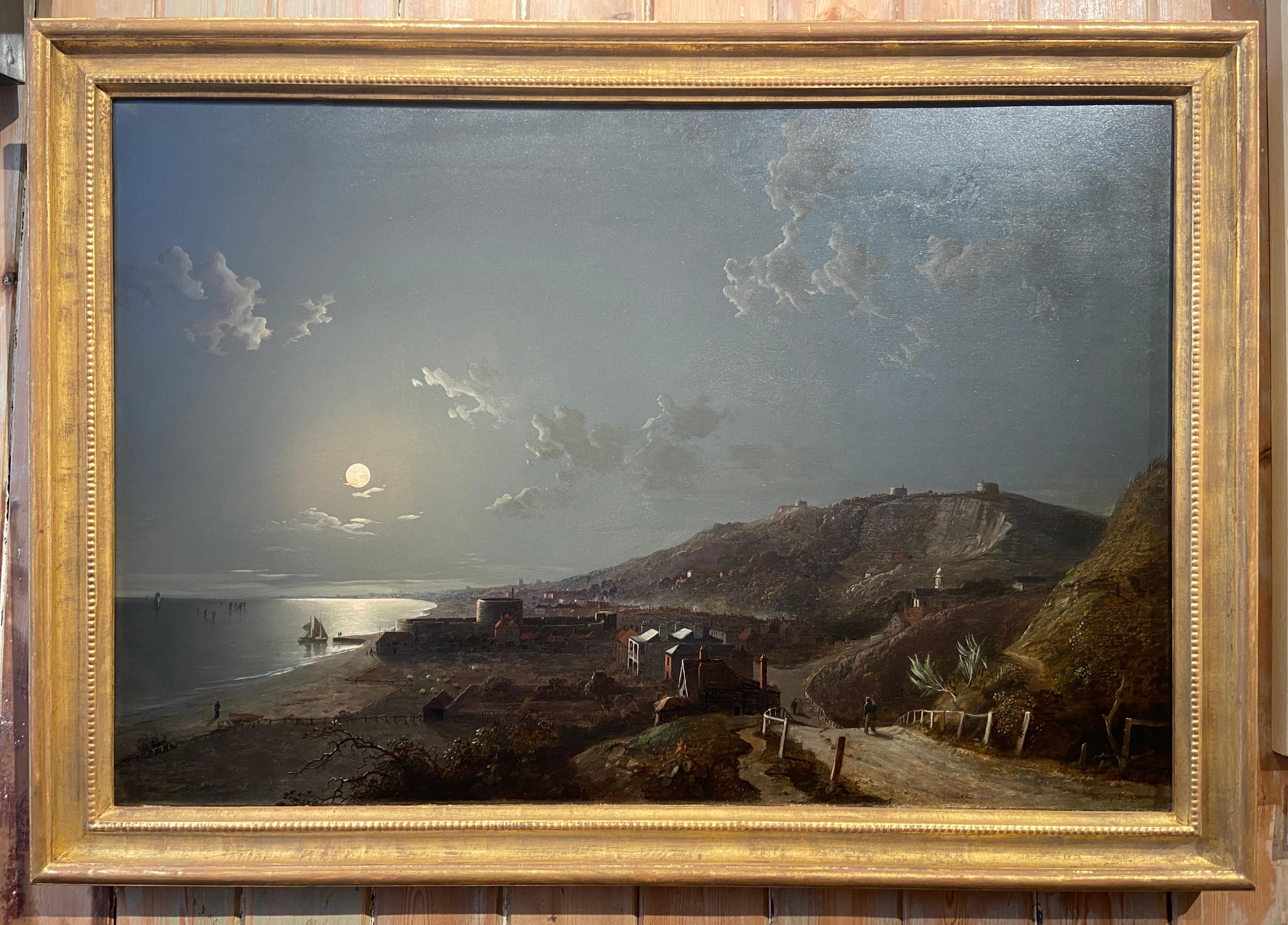 Sandgate Castle by Moonlight - Painting by Henry Pether