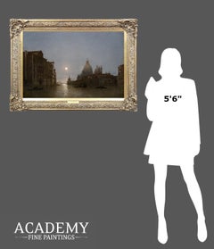 Venice by Moonlight - 19th Century Oil Painting of the Grand Canal by Full Moon