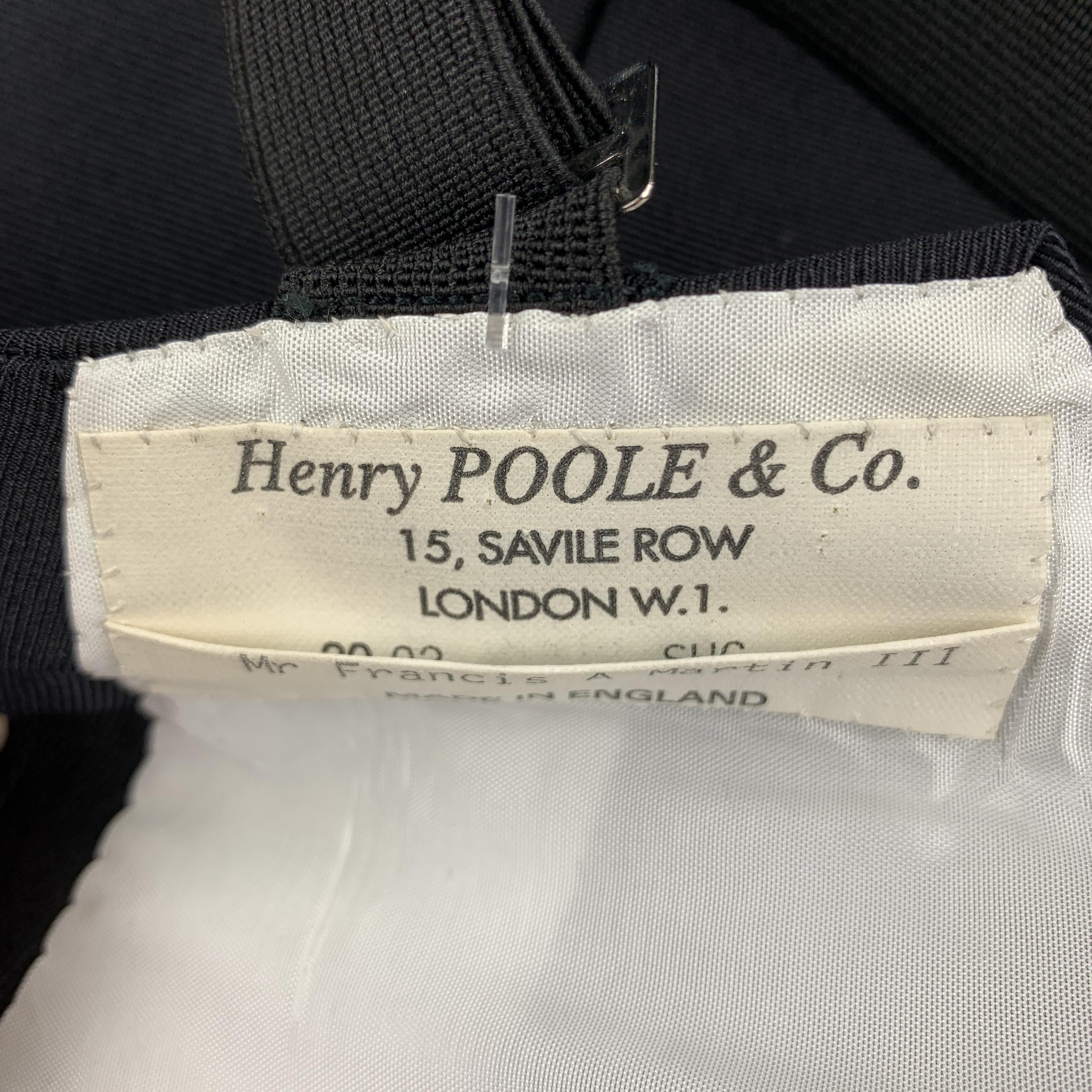 Men's HENRY POOLE & CO Size 40 Black Solid Silk Tuxedo Vest