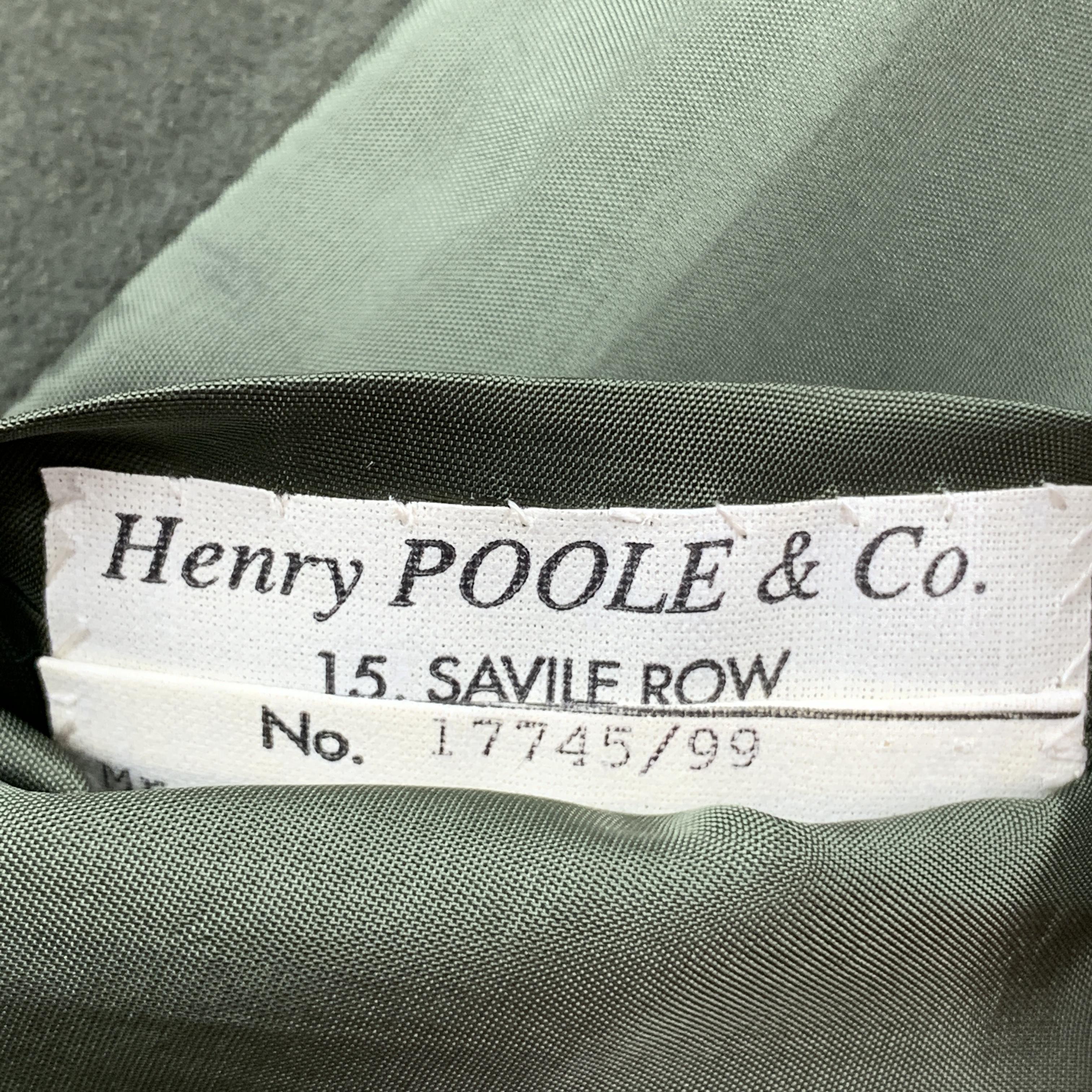 HENRY POOLE & CO Size 40 Forest Green Wool Double Breasted Vest In Excellent Condition In San Francisco, CA