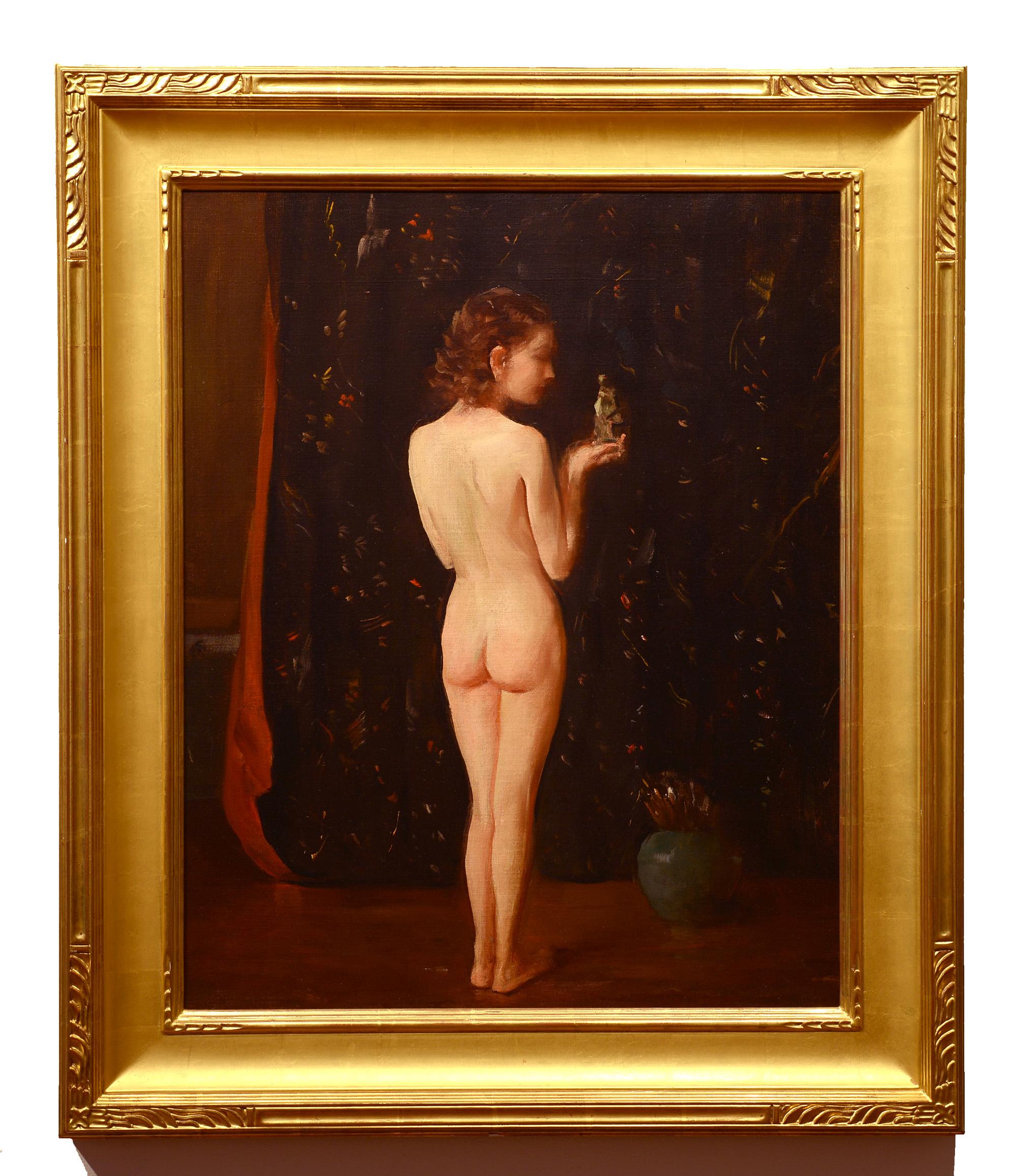 „Meditation“, Henry R. Rittenberg, Öl, figurativ, nackt, impressionistischer Maler, 1910-20 im Angebot 1